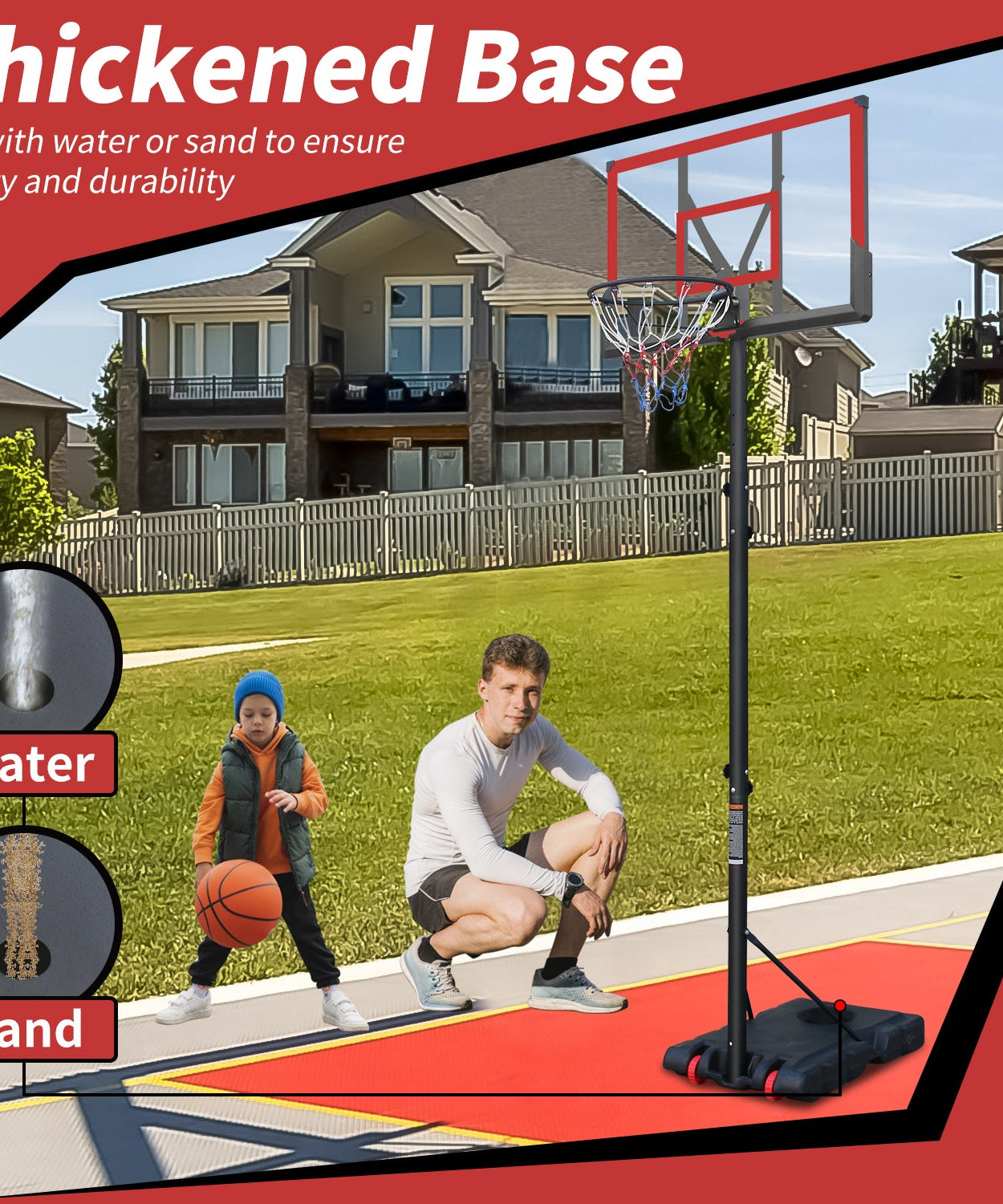 Premium 10FT Outdoor Portable Adjustable Basketball Hoop With Wheels (SAK31961)
