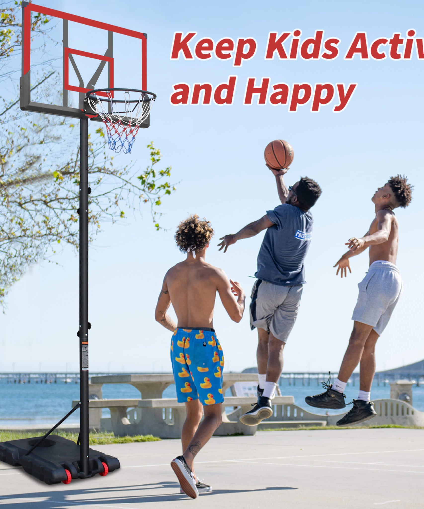 Premium 10FT Outdoor Portable Adjustable Basketball Hoop With Wheels (SAK31961)