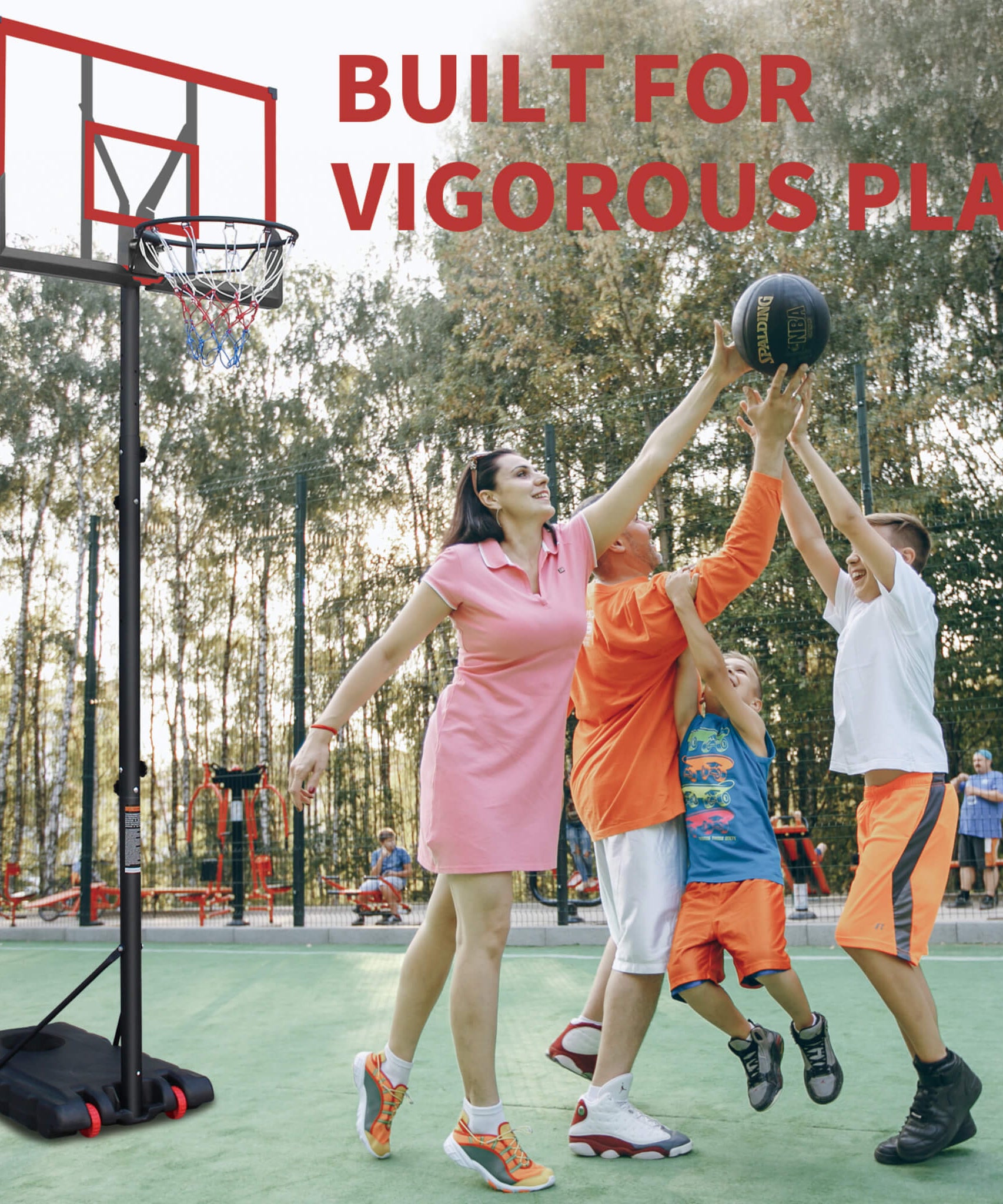 Premium 10FT Outdoor Portable Adjustable Basketball Hoop With Wheels (SAK31961)