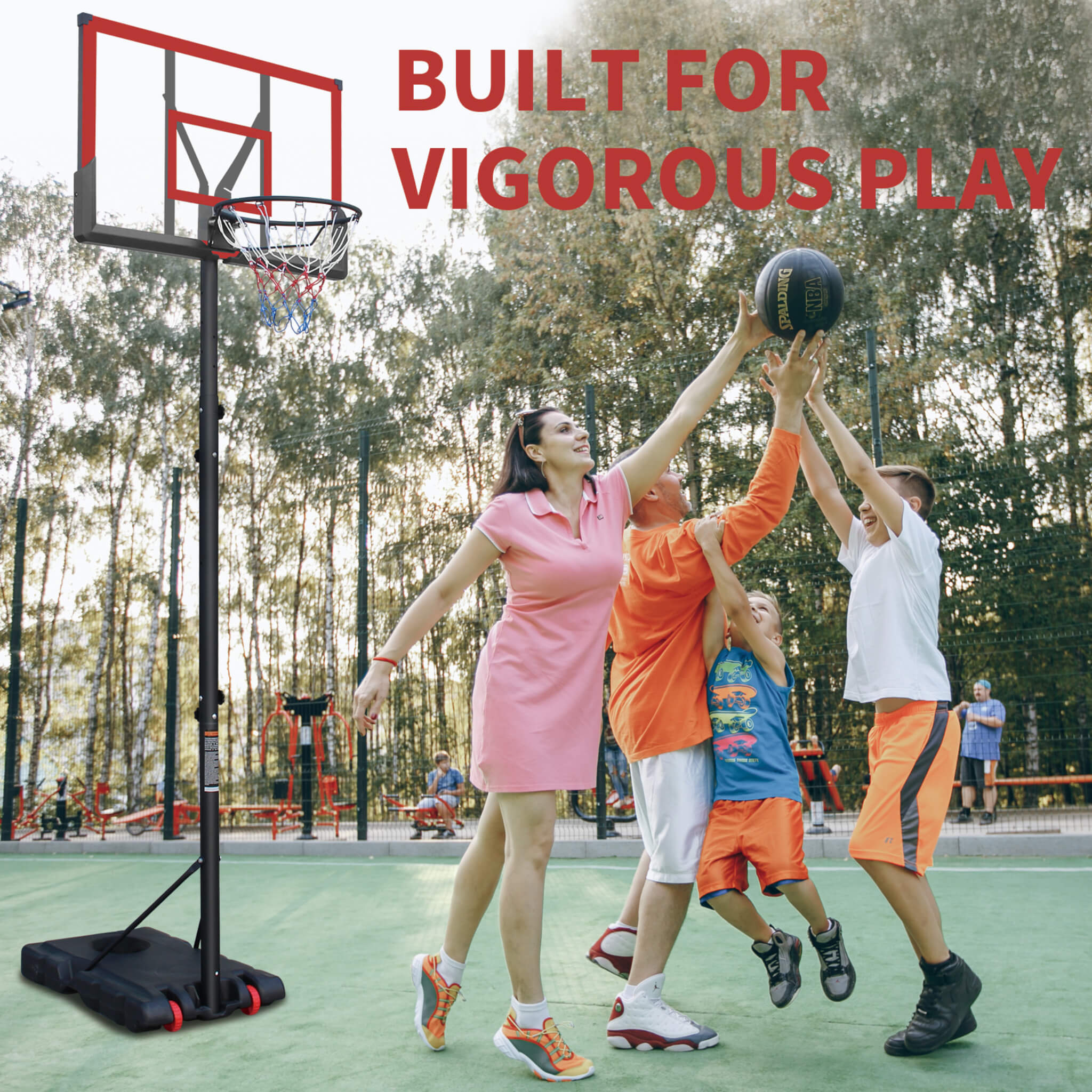 Premium 10FT Outdoor Portable Adjustable Basketball Hoop With Wheels (SAK31961)