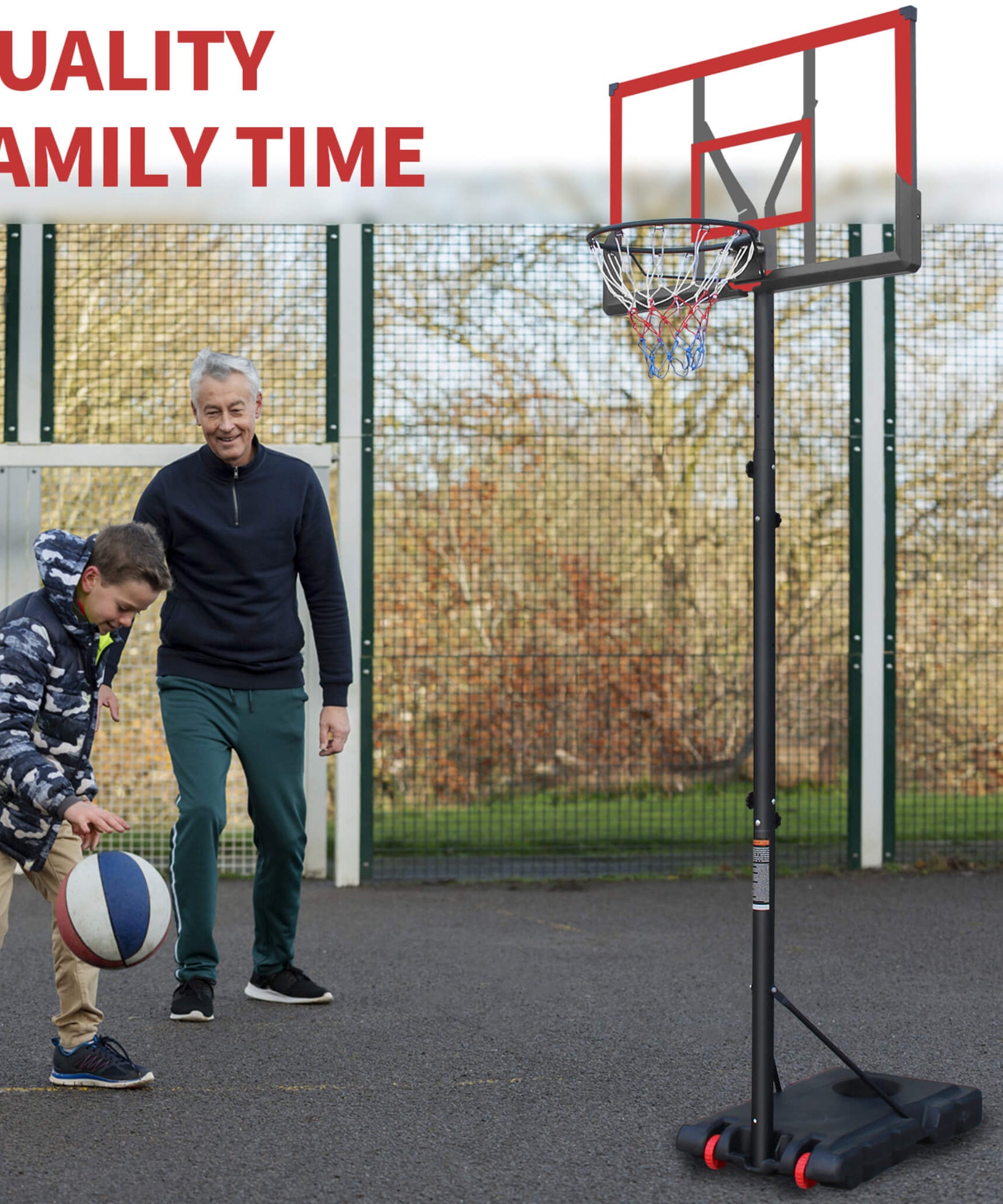 Premium 10FT Outdoor Portable Adjustable Basketball Hoop With Wheels (SAK31961)