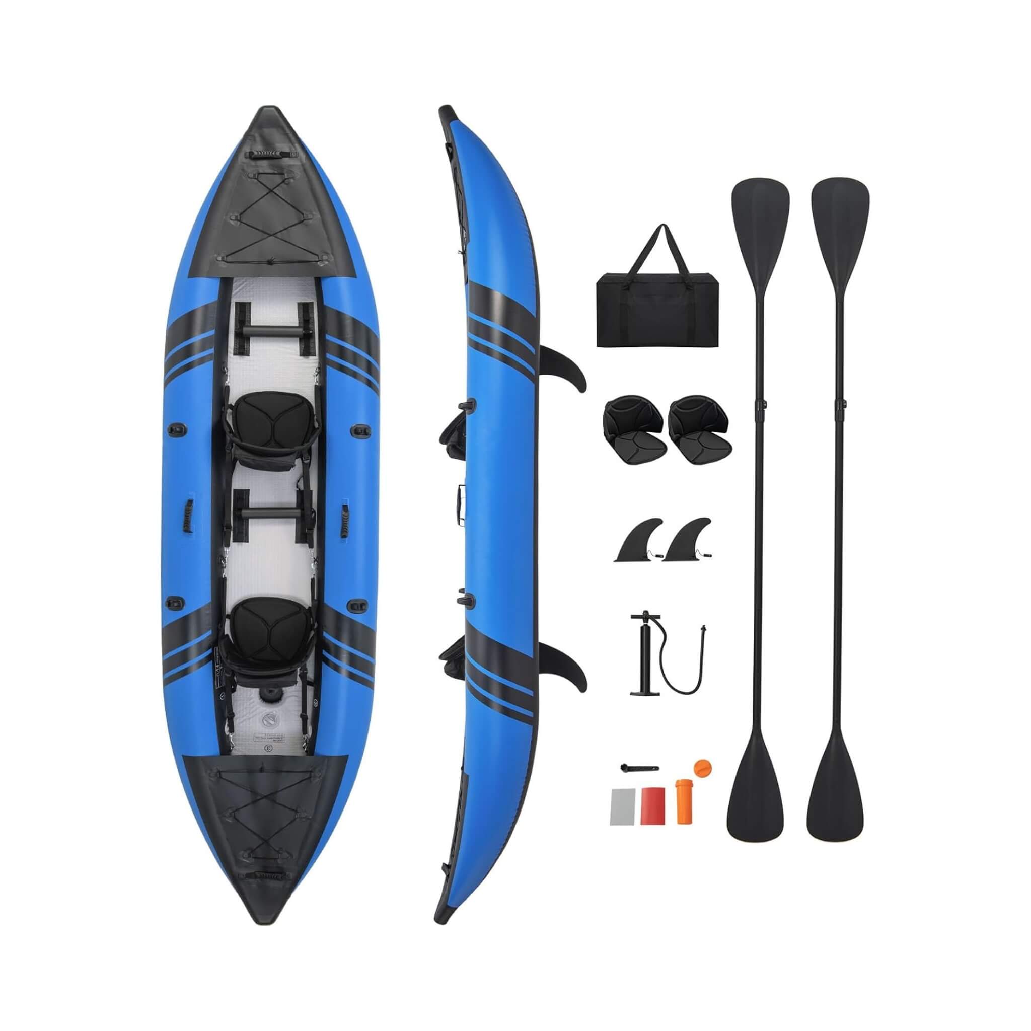 Premium 12FT 2-Person Inflatable Tandem Kayak Kit With Pump And Paddles (SAK94816)