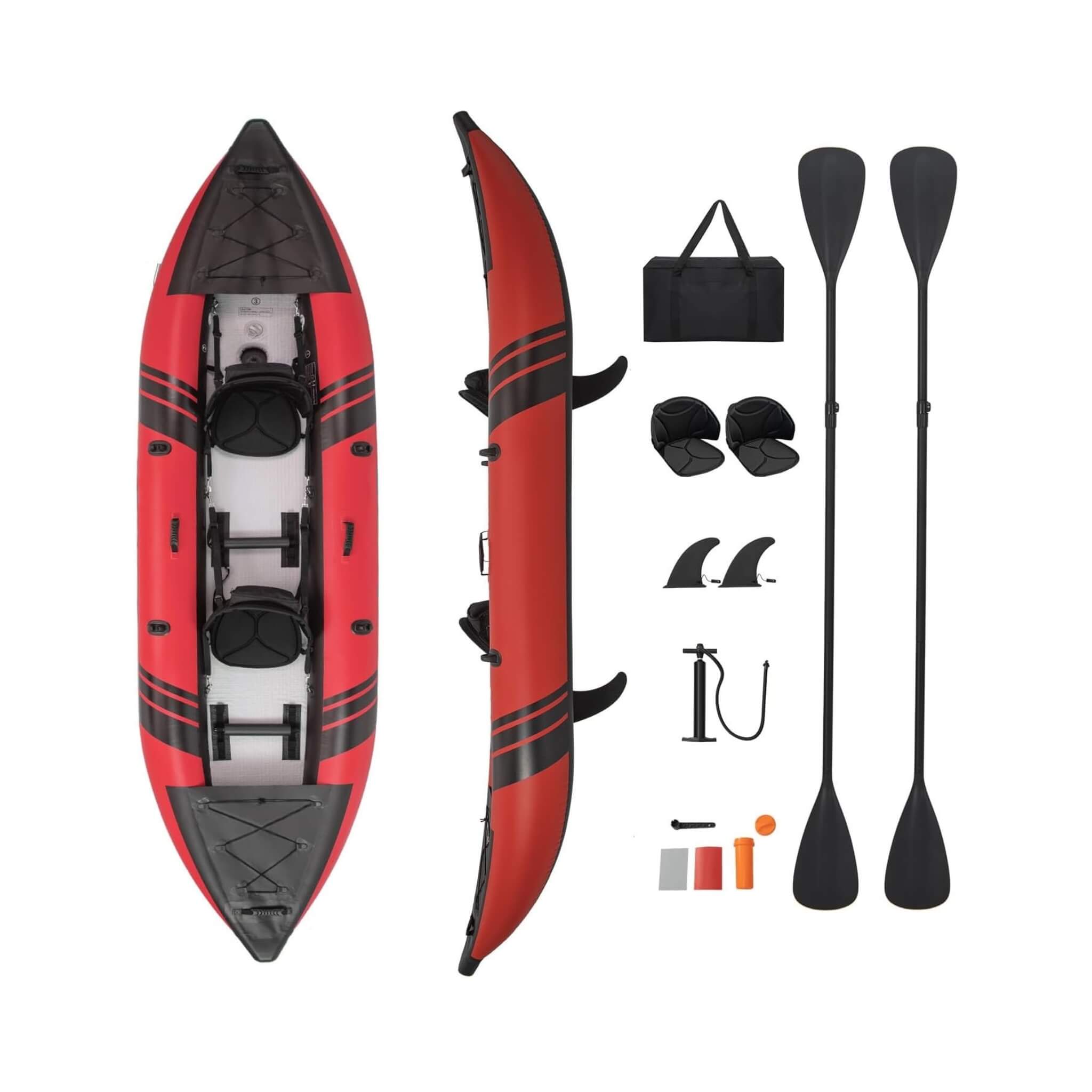 Premium 12FT 2-Person Inflatable Tandem Kayak Kit With Pump And Paddles (SAK94816)