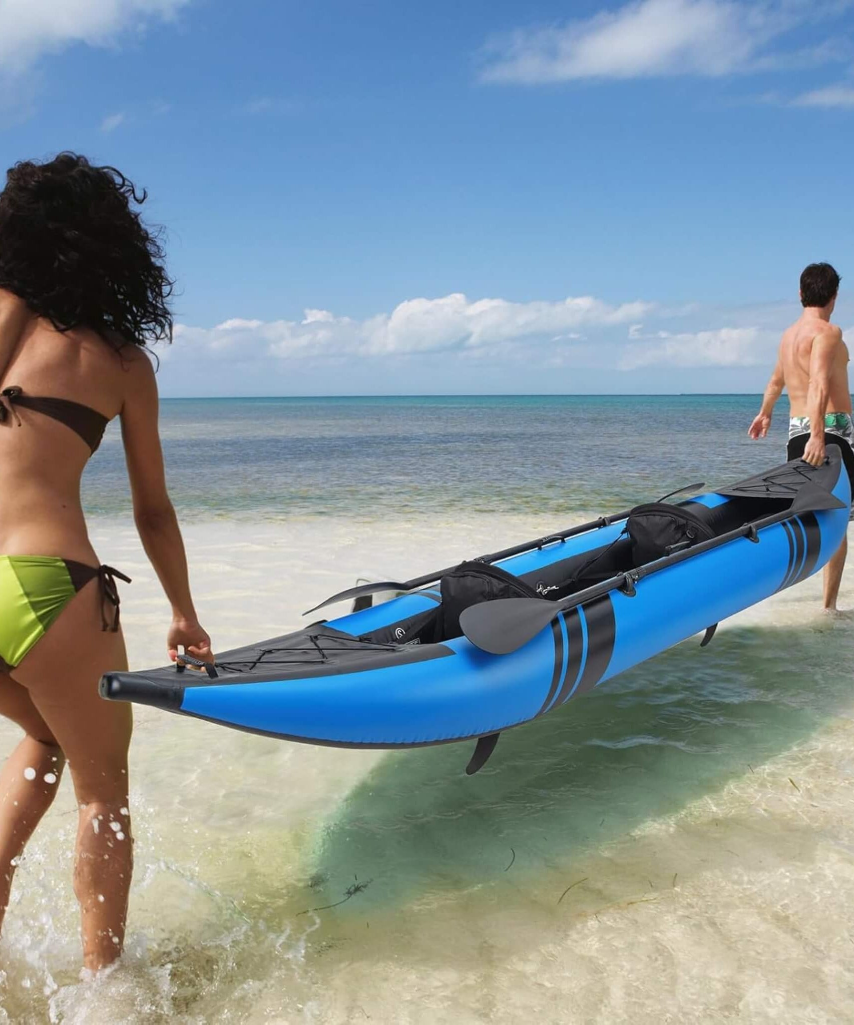 Premium 12FT 2-Person Inflatable Tandem Kayak Kit With Pump And Paddles (SAK94816)