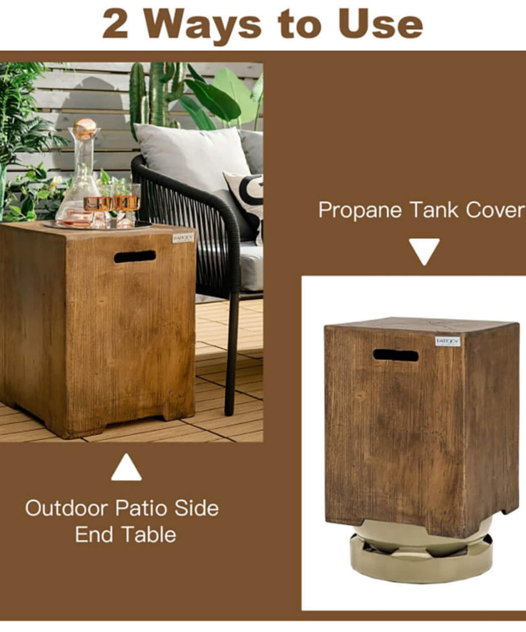 Premium 16-Inch Outdoor Hideaway Table Cover For Standard 20 LBS Propane Tank (SAK73142)