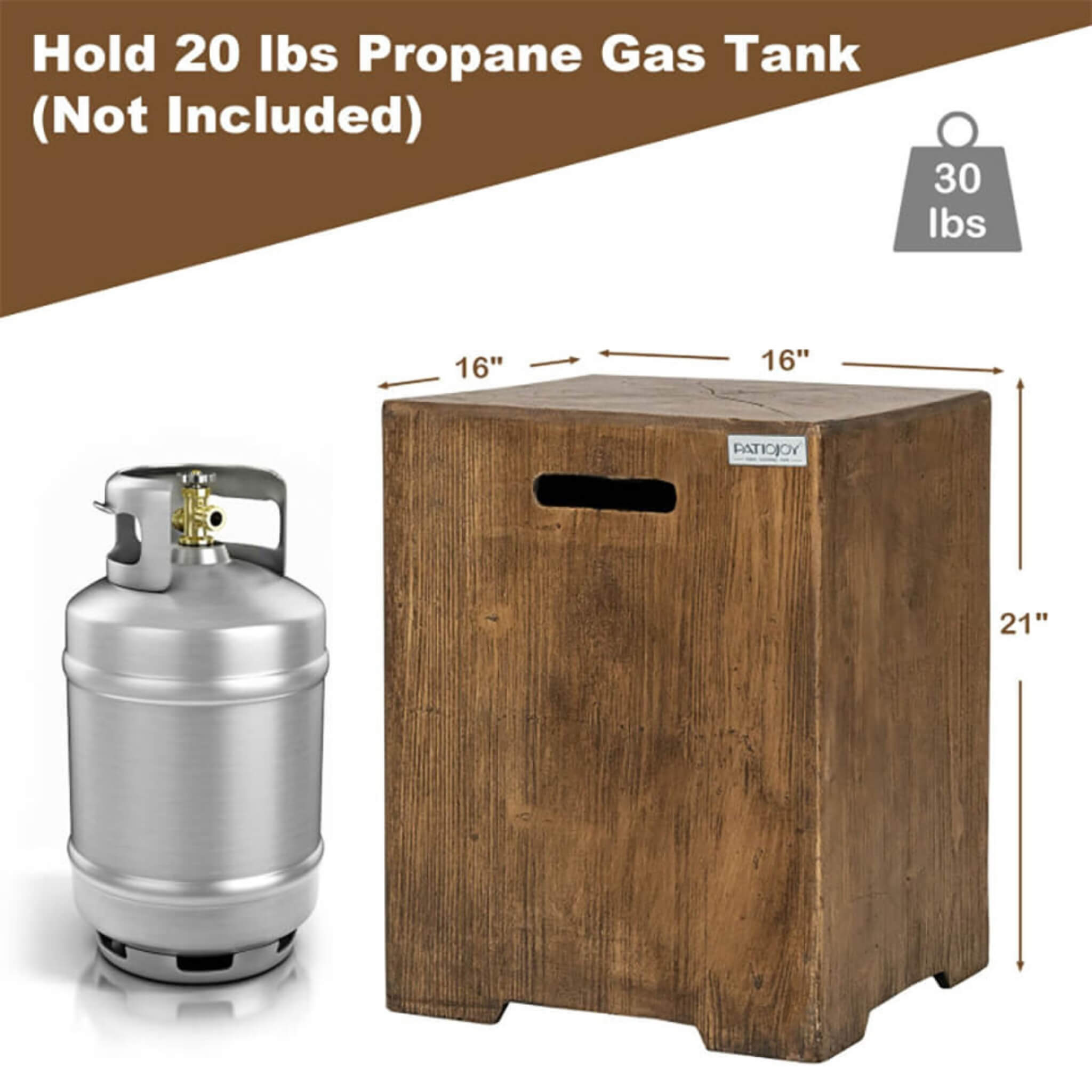 Premium 16-Inch Outdoor Hideaway Table Cover For Standard 20 LBS Propane Tank (SAK73142)