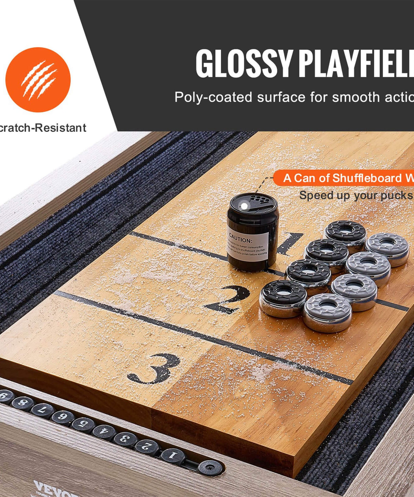 Premium 2-In-1 Shuffleboard Game Table Set With Bowling Combo (SAK81698)