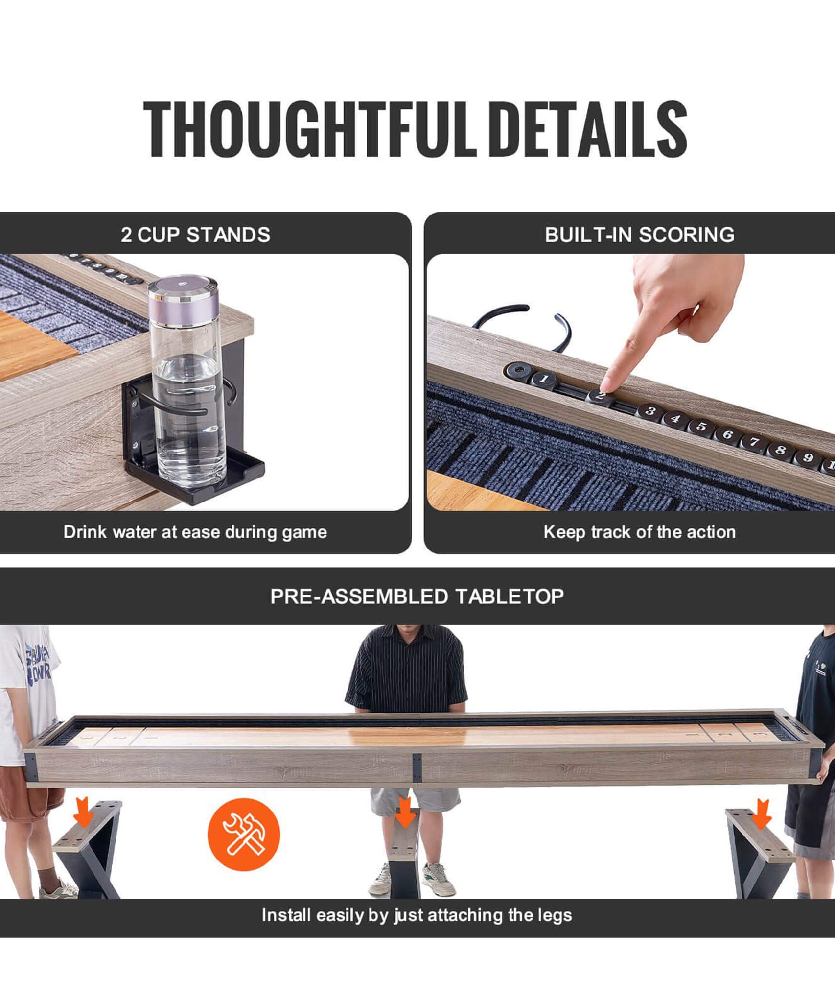 Premium 2-In-1 Shuffleboard Game Table Set With Bowling Combo (SAK81698)