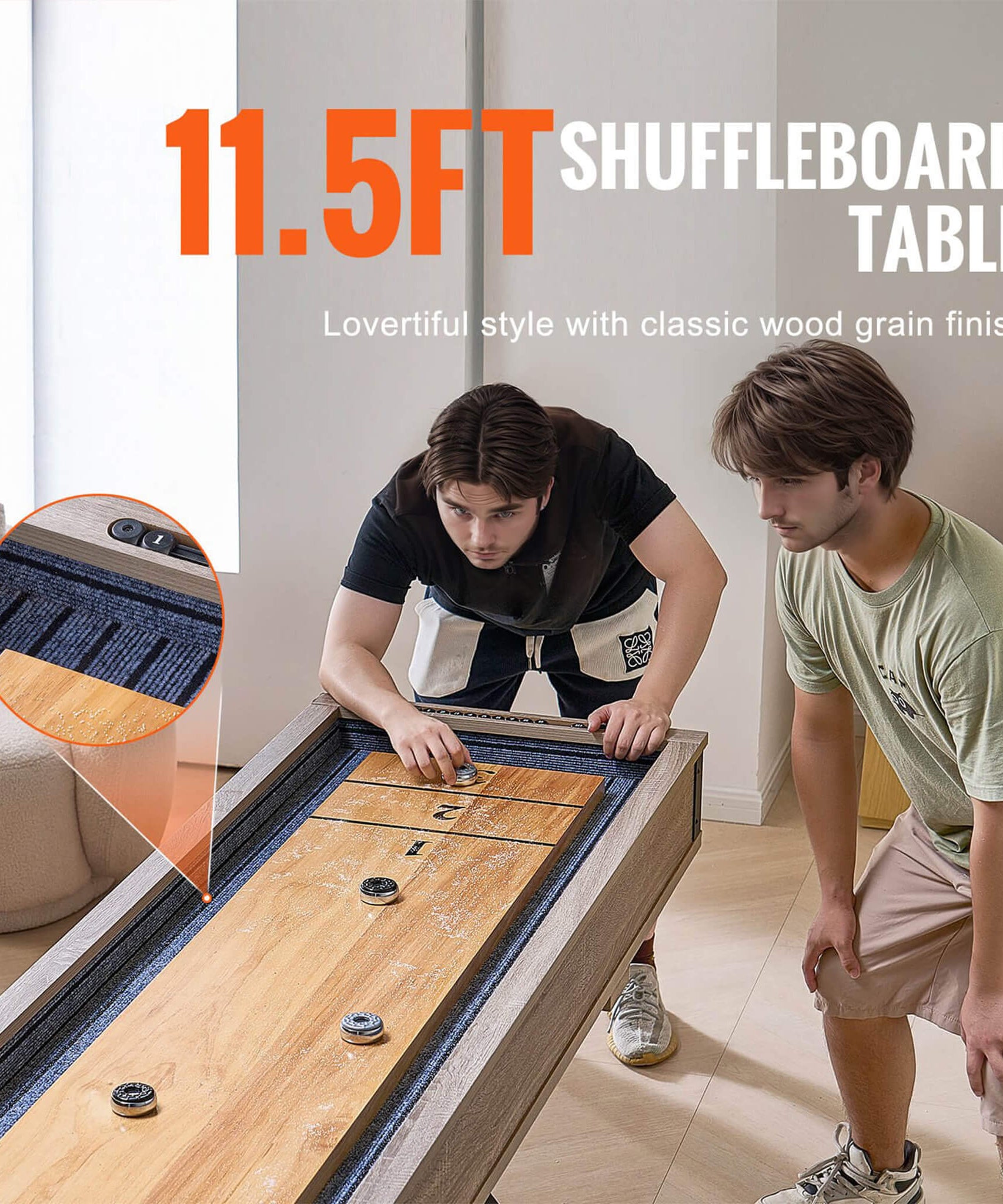 Premium 2-In-1 Shuffleboard Game Table Set With Bowling Combo (SAK81698)