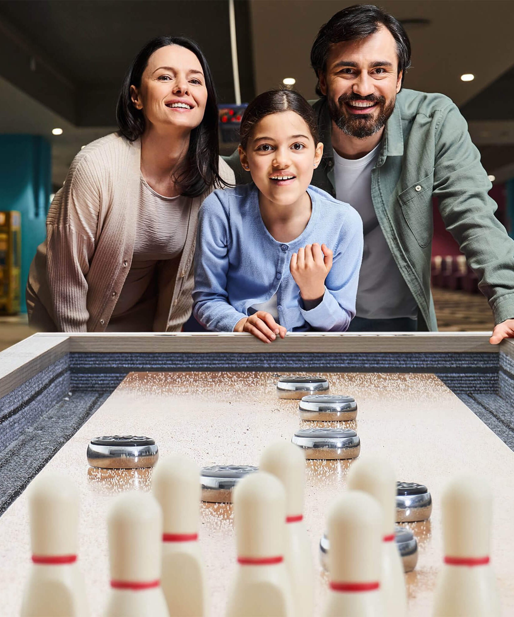 Premium 2-In-1 Shuffleboard Game Table Set With Bowling Combo (SAK81698)