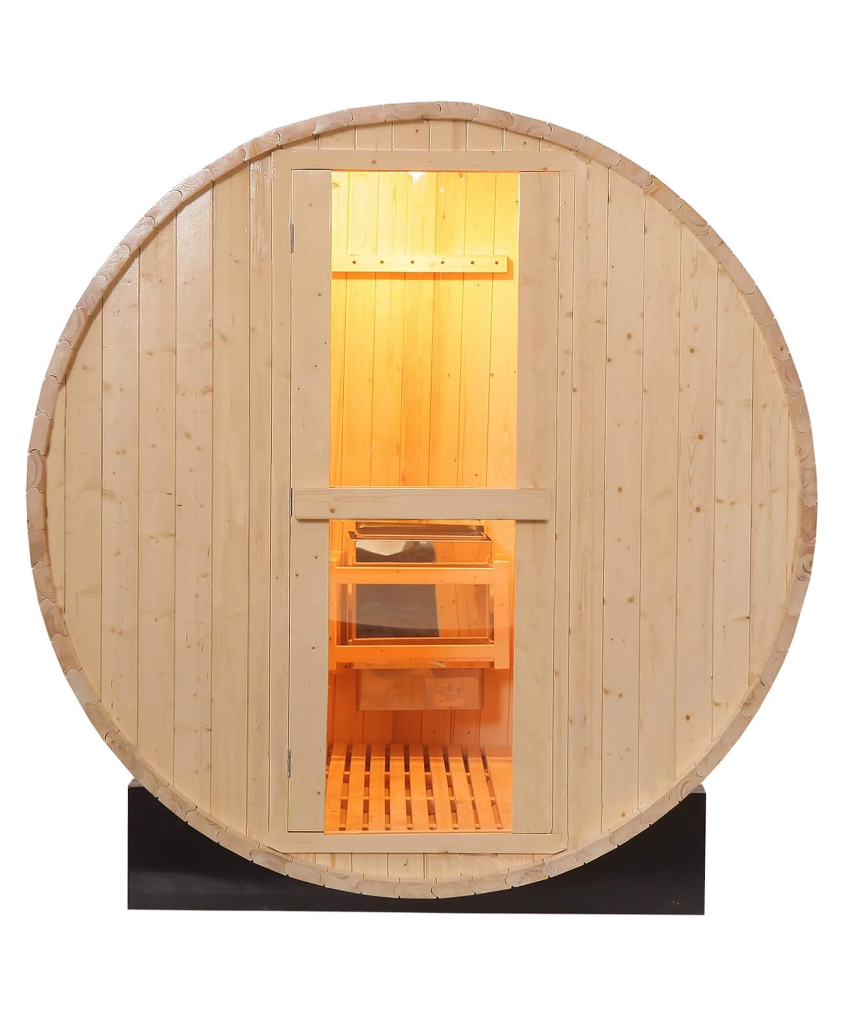 Thermora Haven Premium All-Weather Outdoor Pinewood Barrel Sauna Kit With 4.5KW Heater And Tempered Glass Window (SAK91462)
