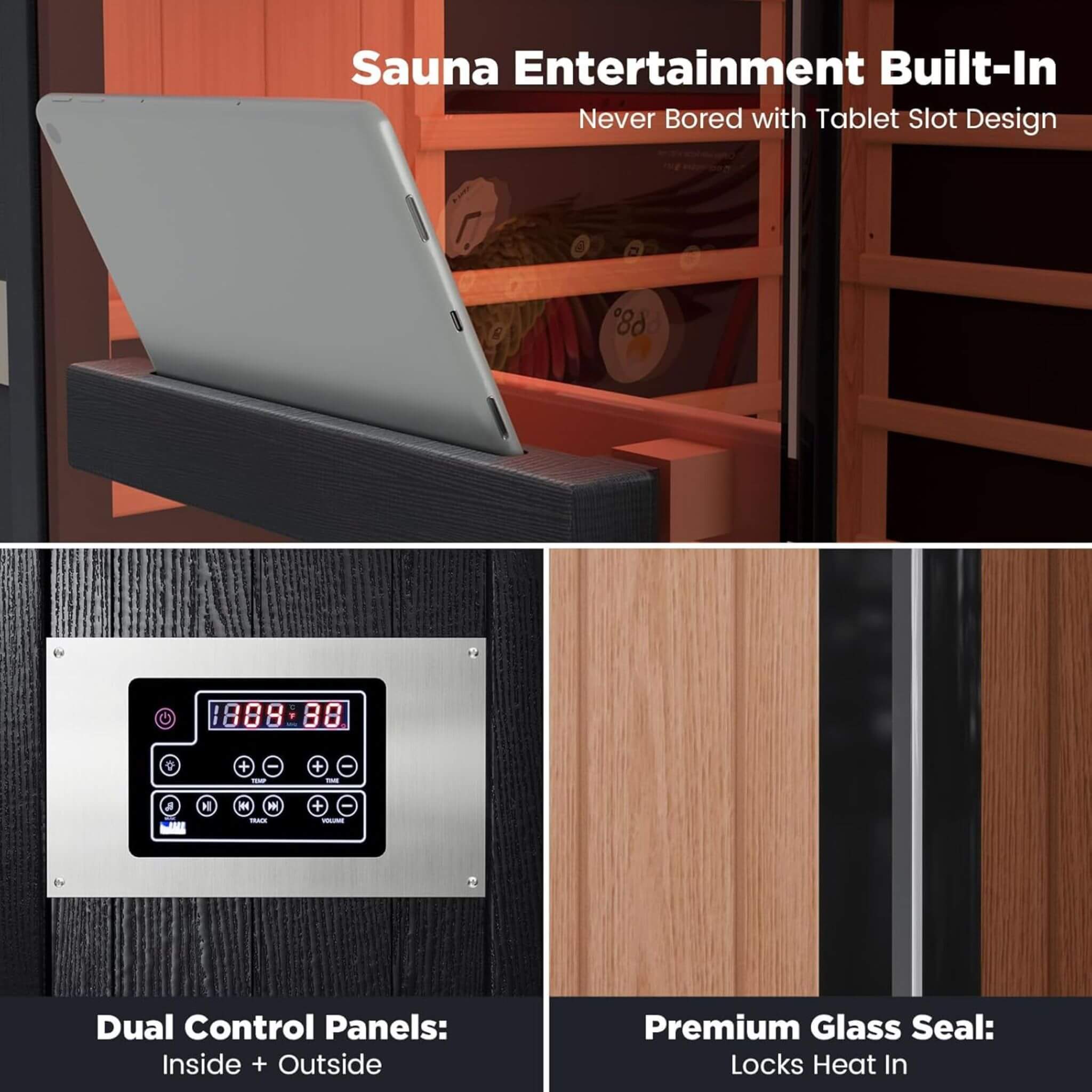 Thermora Pandora Premium 2-Person Indoor Infrared Sauna With Red Light Therapy And Himalayan Salt Rocks (SAK67305)