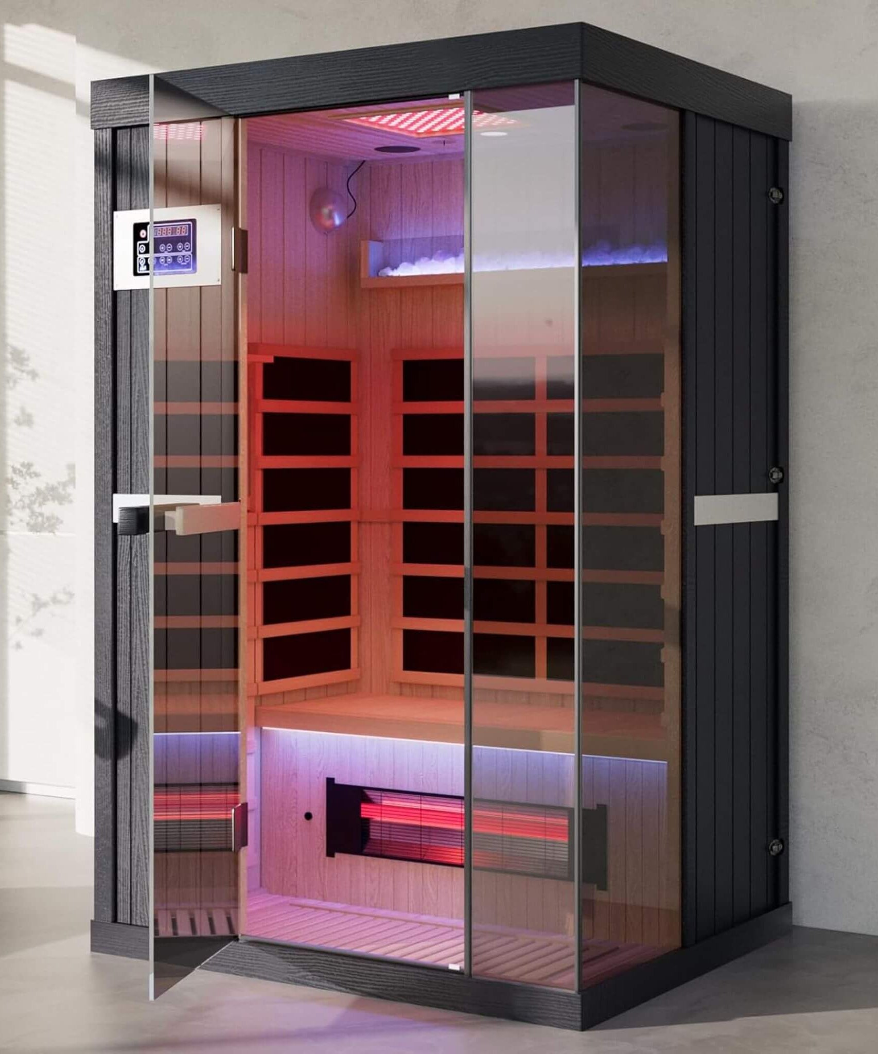 Thermora Pandora Premium 2-Person Indoor Infrared Sauna With Red Light Therapy And Himalayan Salt Rocks (SAK67305)