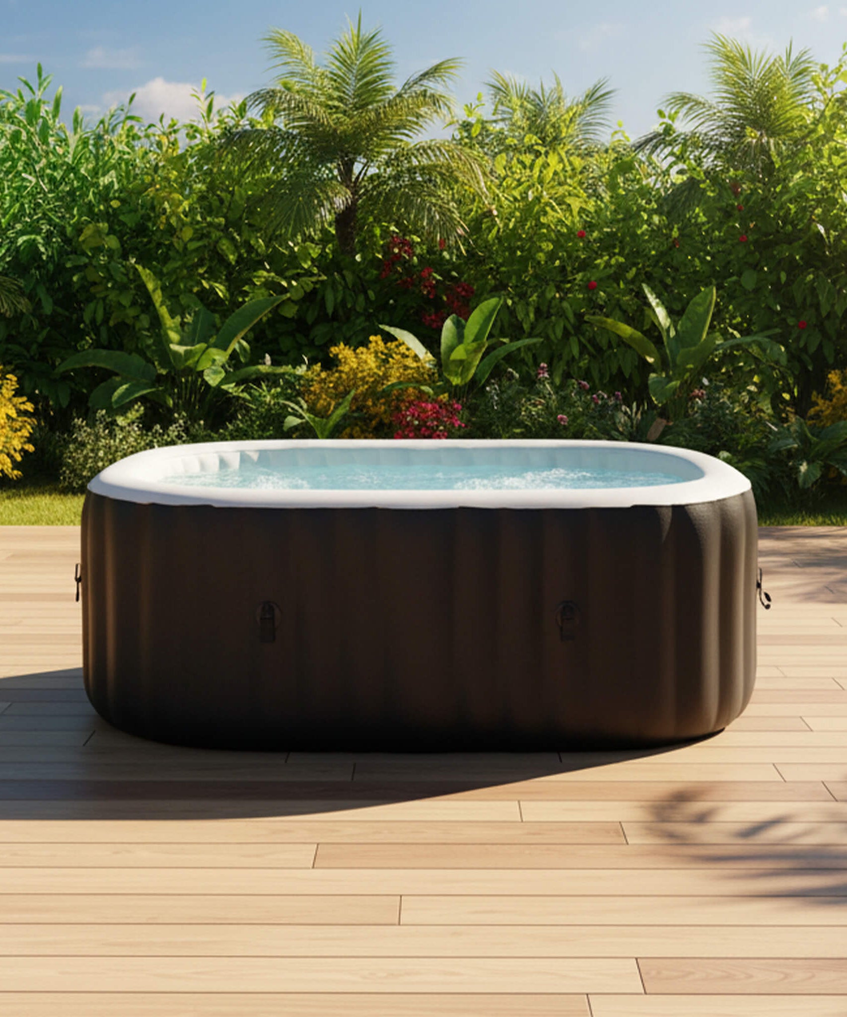 Premium 2-Person Inflatable Hot Tub Kit With 8-Color LED Lights (SAK98431)