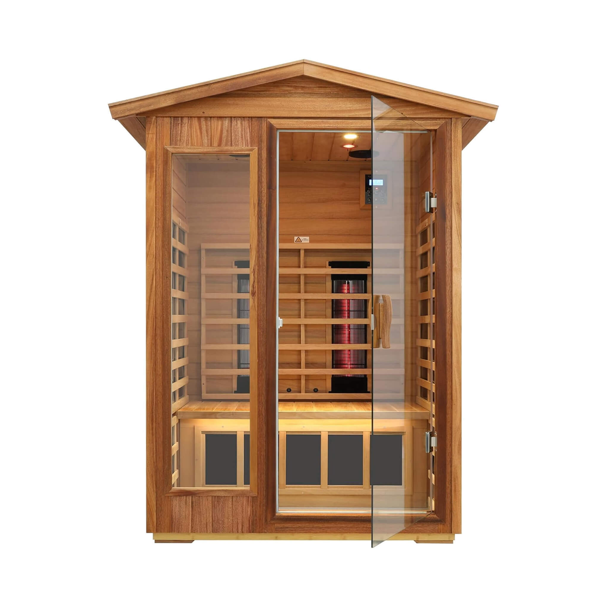 Thermora Alveron 2-Person Outdoor Mahogany Low EMF Far Infrared Sauna With Bluetooth Audio And LED Lights (SAK83719)