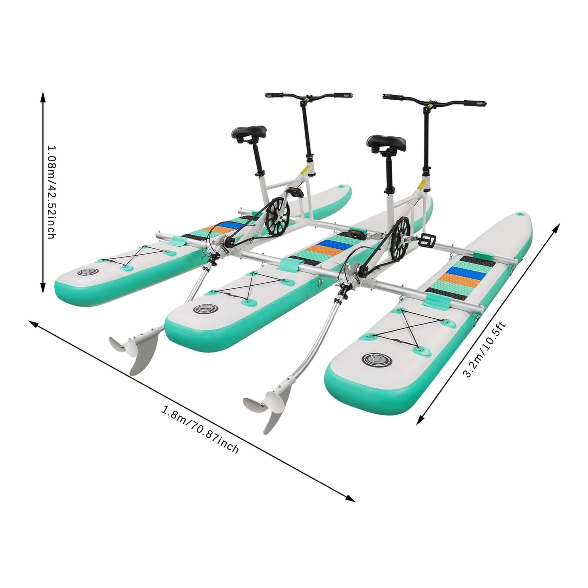 Premium 2-Person Two-Seater Portable Inflatable Pedal Boat Water Bike (SAK95621)
