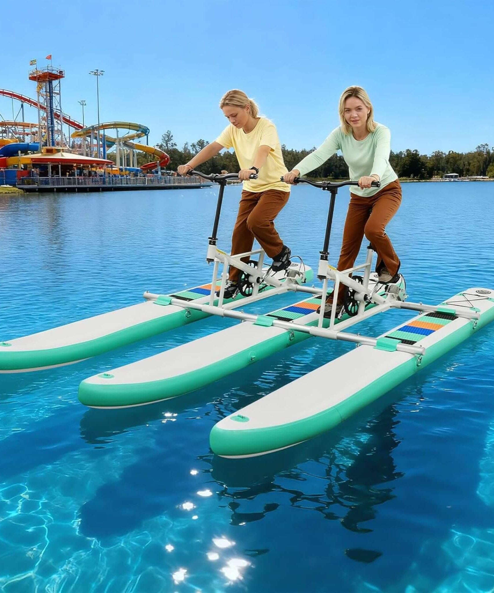 Premium 2-Person Two-Seater Portable Inflatable Pedal Boat Water Bike (SAK95621)
