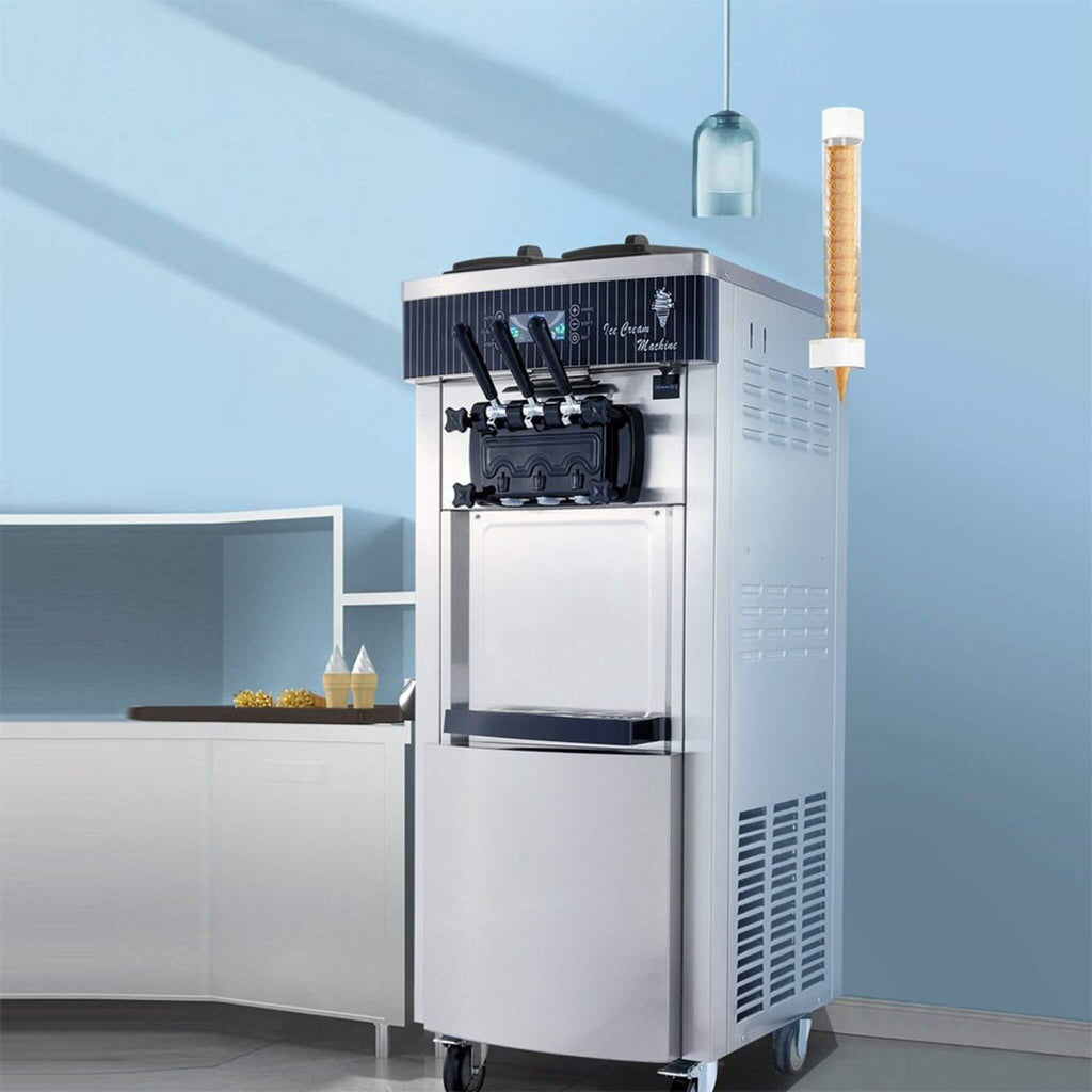 Premium 3-Flavors 20-28L/H Commercial Soft Serve Yogurt Ice Cream Machine Maker (SAK97524)