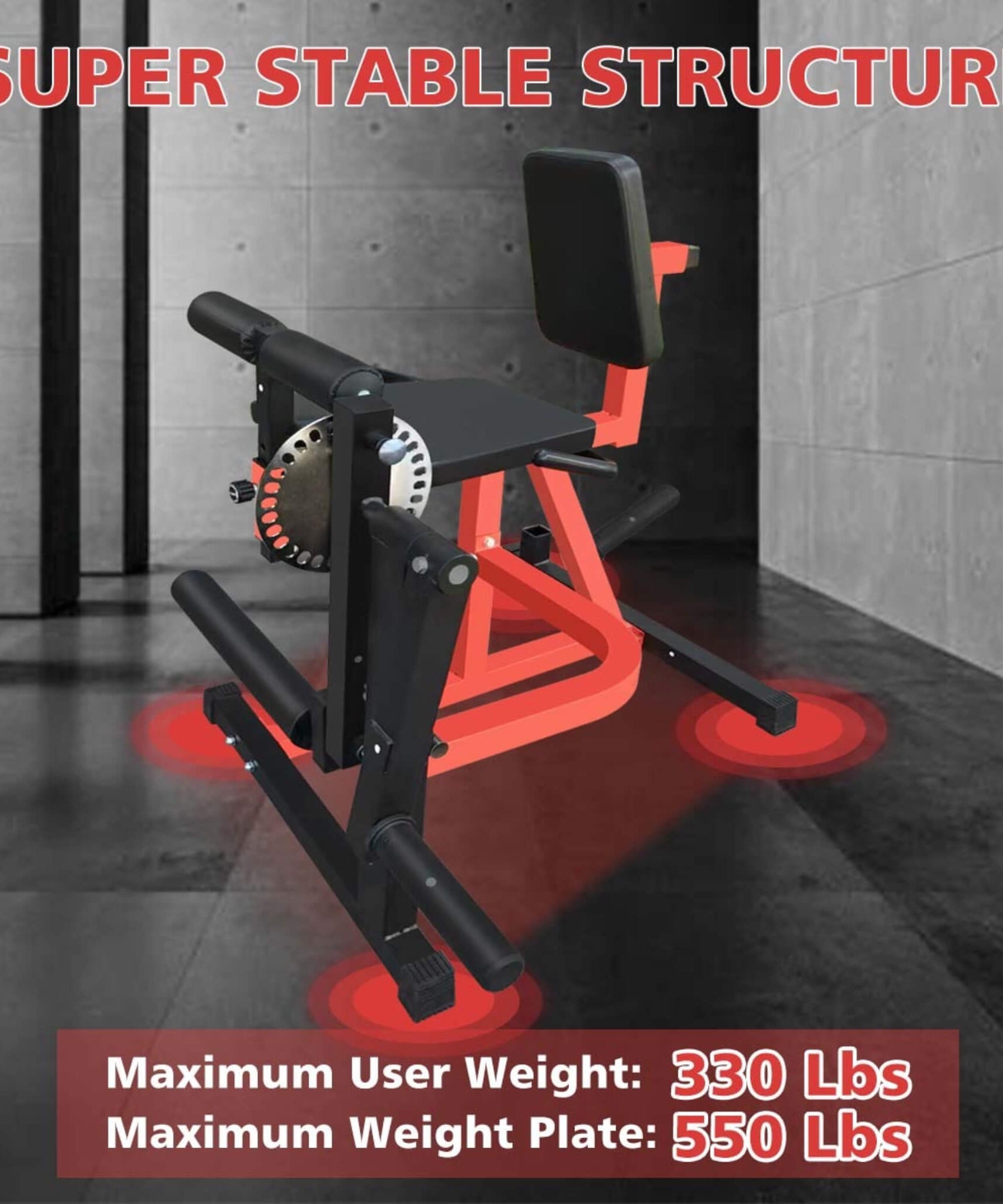 Rovix Premium 3-In-1 Multi-Functional Adjustable Leg Extension And Curl Machine For Lower Body Workouts (SAK21427)