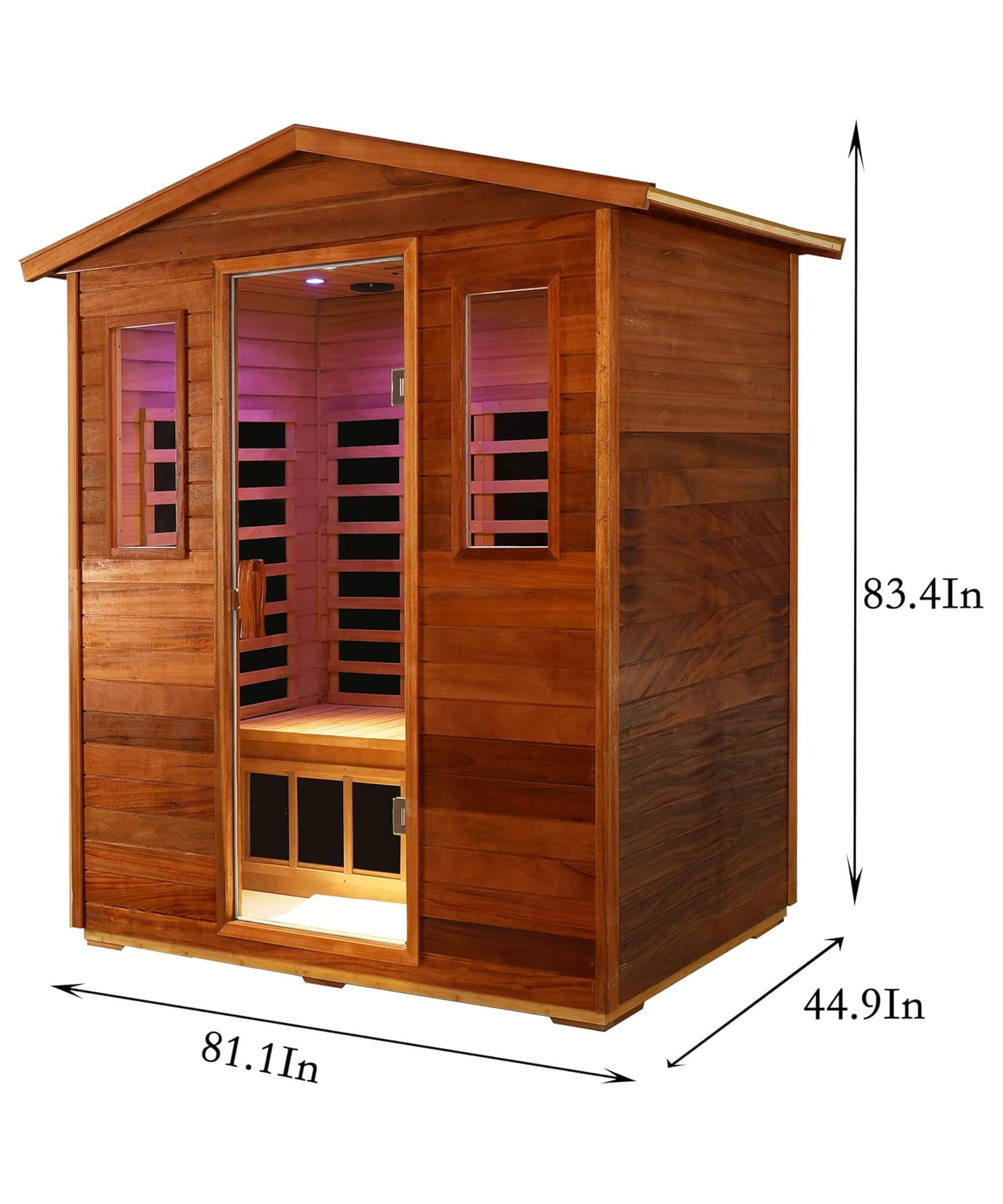 Thermora Vanta Luxury 3-Person Outdoor Mahogany Full Spectrum Ultra-Low EMF FAR Infrared Sauna With Chromotherapy And Bluetooth Speakers (SAK83460)