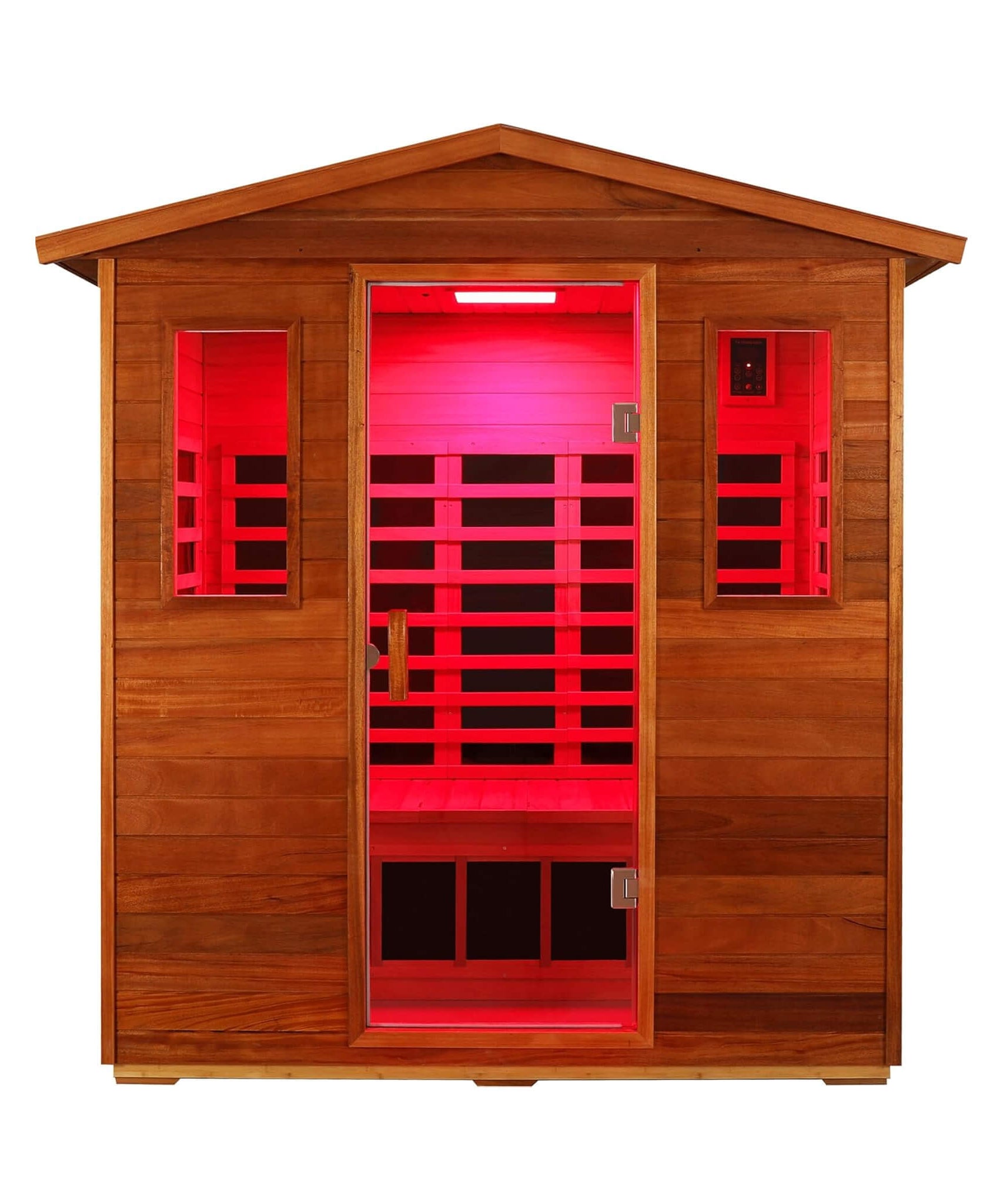 Thermora Vanta Luxury 3-Person Outdoor Mahogany Full Spectrum Ultra-Low EMF FAR Infrared Sauna With Chromotherapy And Bluetooth Speakers (SAK83460)