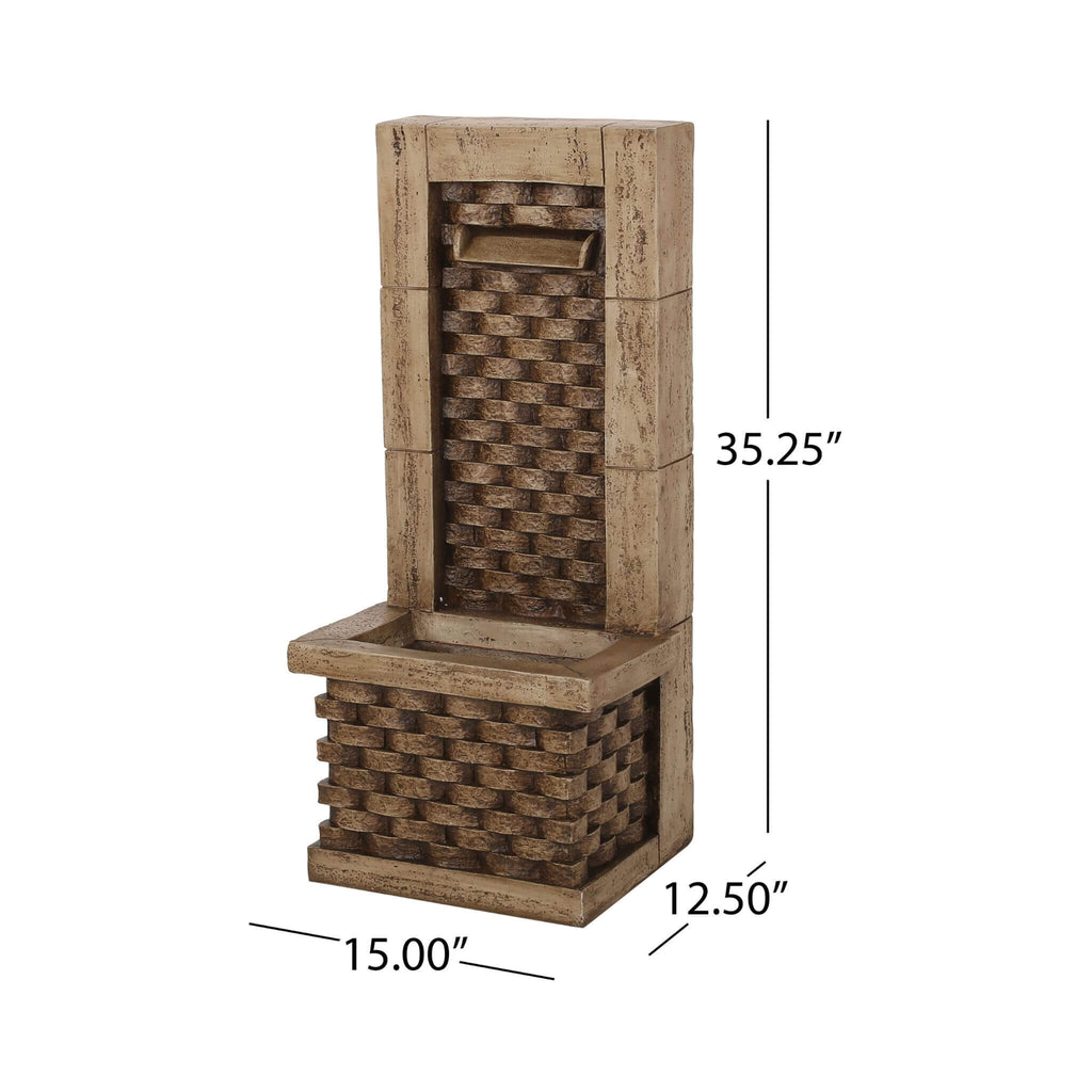 Alora Premium 35-Inch Hand-Crafted Weather-Resistant Waterfall Fountain With LED Lights (SAK86757)
