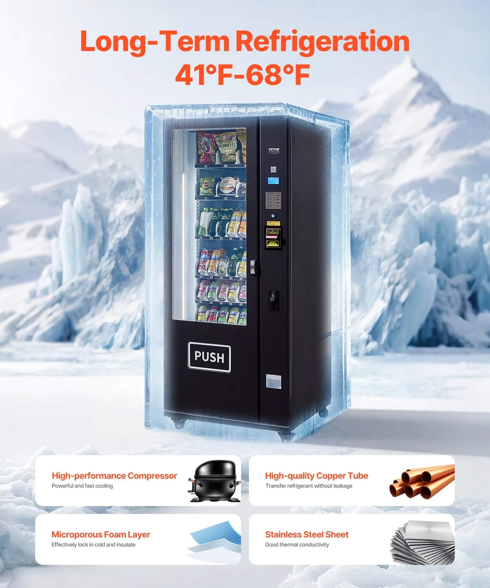 Premium 36-Slot Combo Vending Machine With ICT Bill And Coin Acceptor (SAK31832)