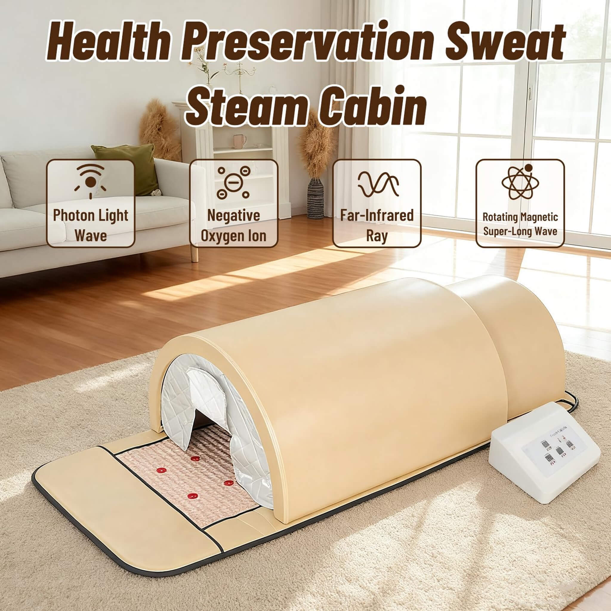 Premium 360-Degree Full-Body Far Infrared Dry Sauna Dome (SAK89665)