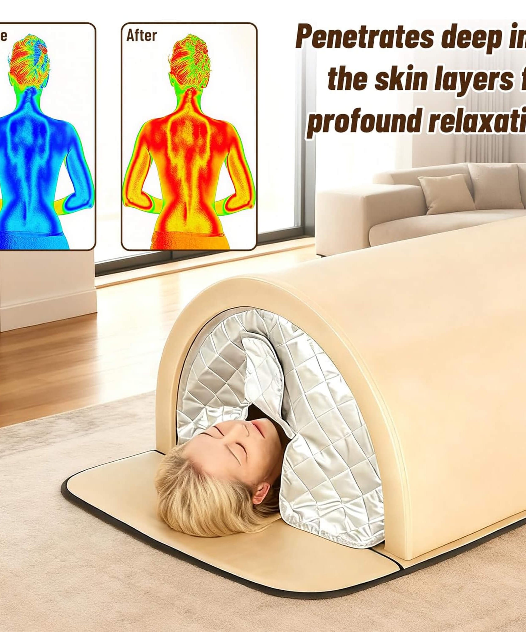 Premium 360-Degree Full-Body Far Infrared Dry Sauna Dome (SAK89665)