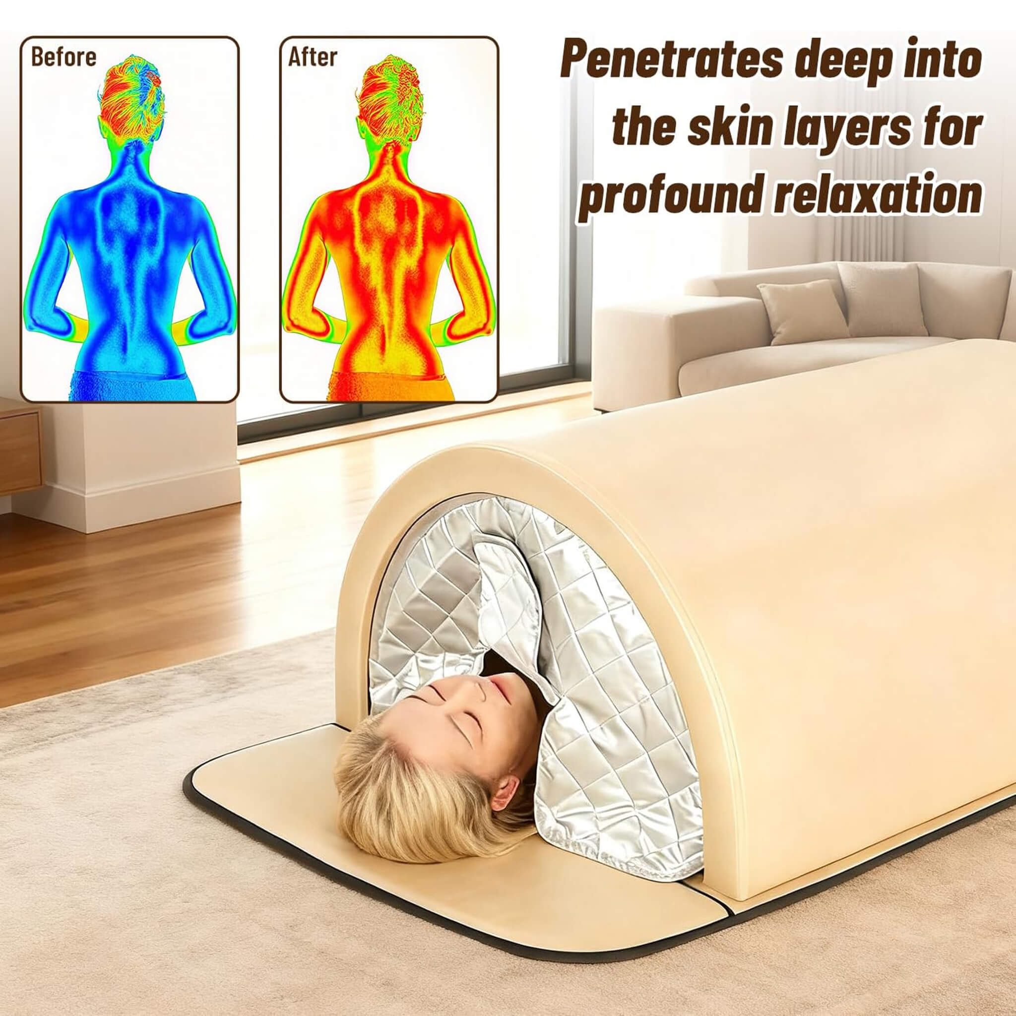 Premium 360-Degree Full-Body Far Infrared Dry Sauna Dome (SAK89665)