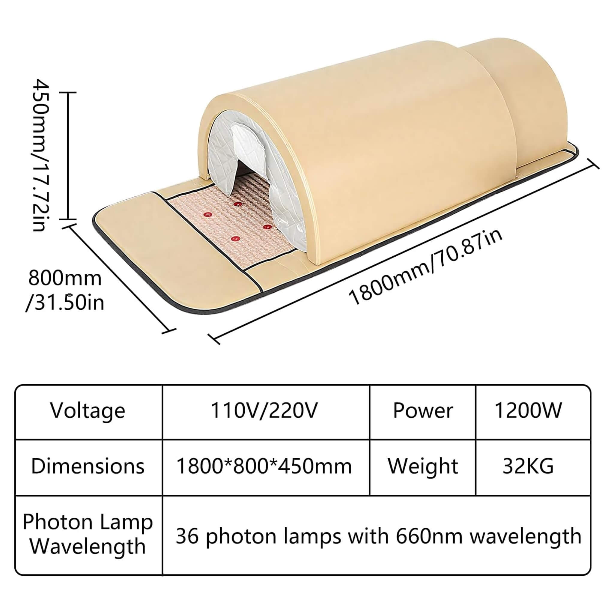 Premium 360-Degree Full-Body Far Infrared Dry Sauna Dome (SAK89665)