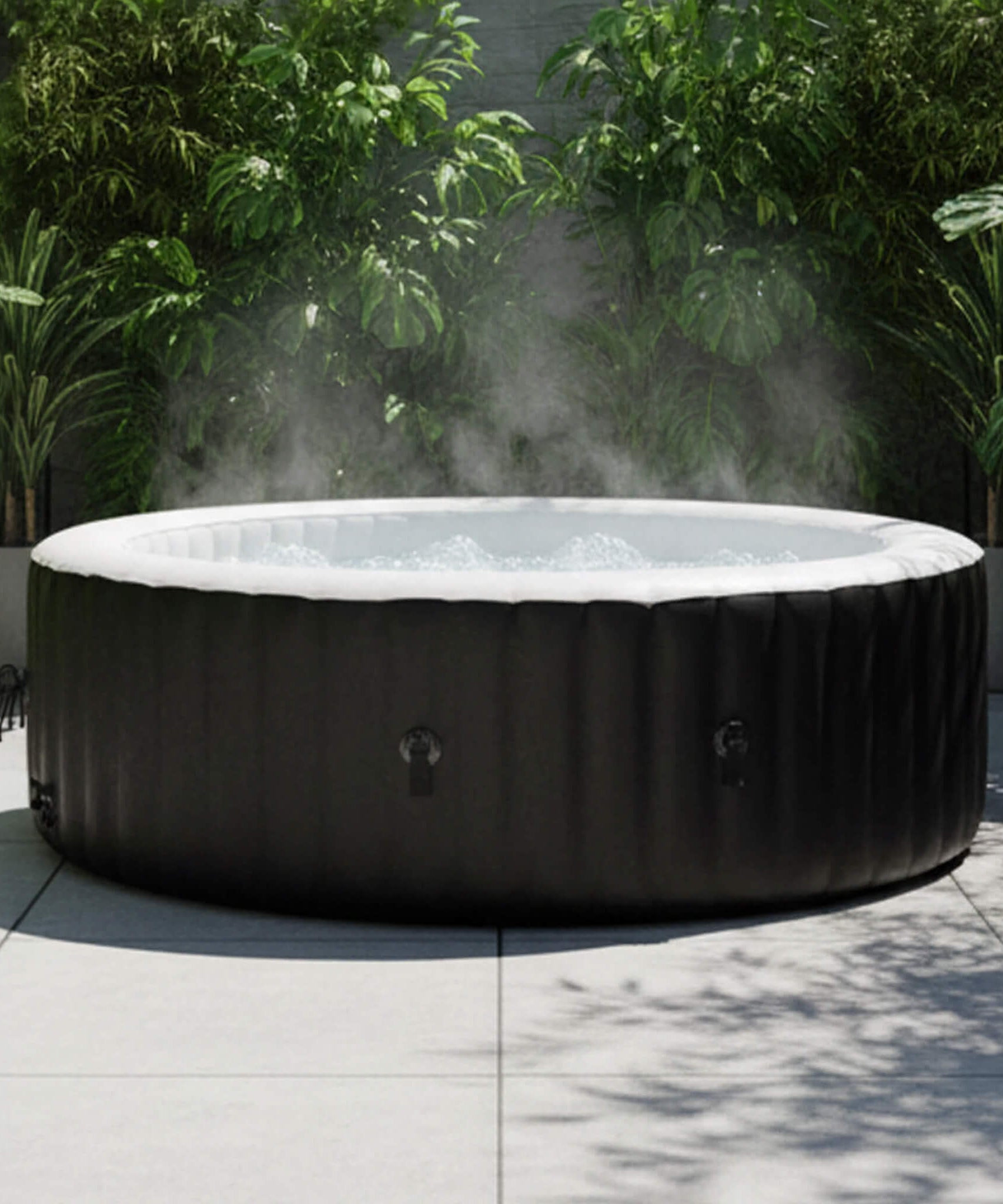 Premium Large 4-Person Inflatable Hot Tub Kit With 8-Color LED Lights (SAK20759)