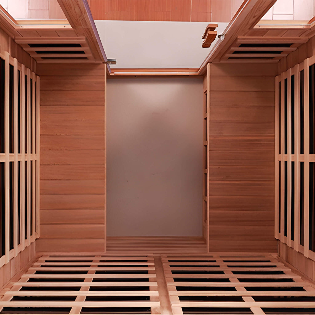 Thermoa Valois Premium 4-Person 2050W Luxury Low EMF Outdoor FAR Infrared Home Sauna With Bluetooth Audio (SAK15372)