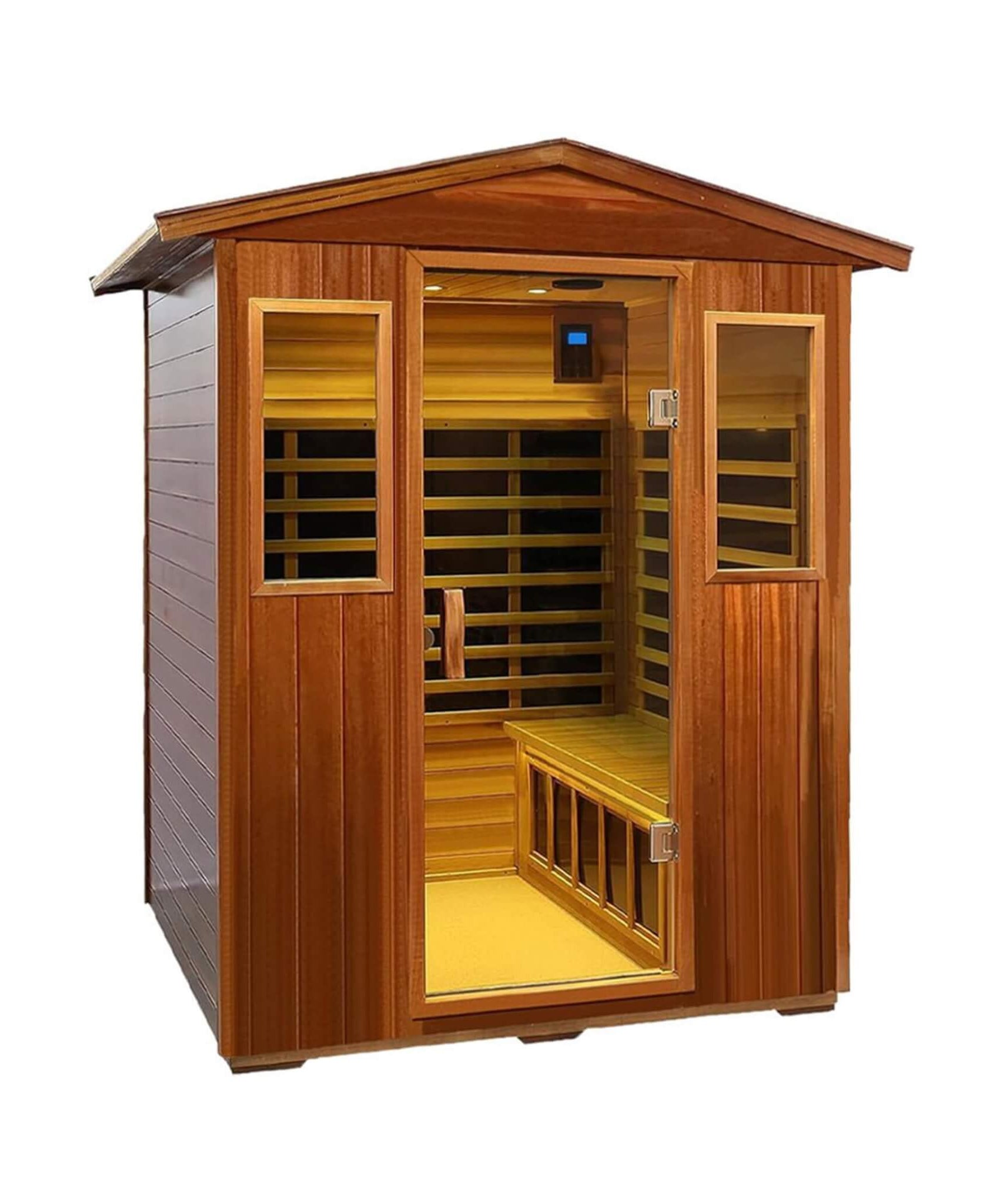 Thermoa Valois Premium 4-Person 2050W Luxury Low EMF Outdoor FAR Infrared Home Sauna With Bluetooth Audio (SAK15372)