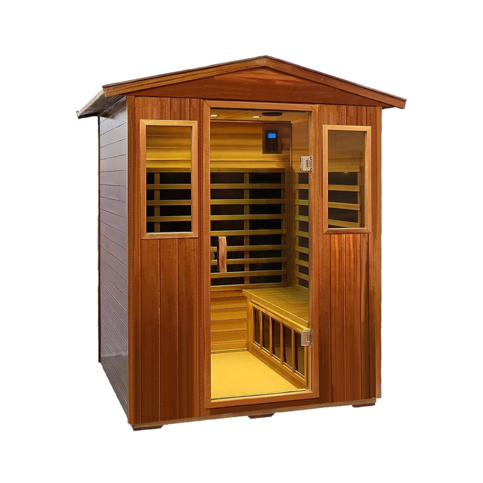 Thermoa Valois Premium 4-Person 2050W Luxury Low EMF Outdoor FAR Infrared Home Sauna With Bluetooth Audio (SAK15372)