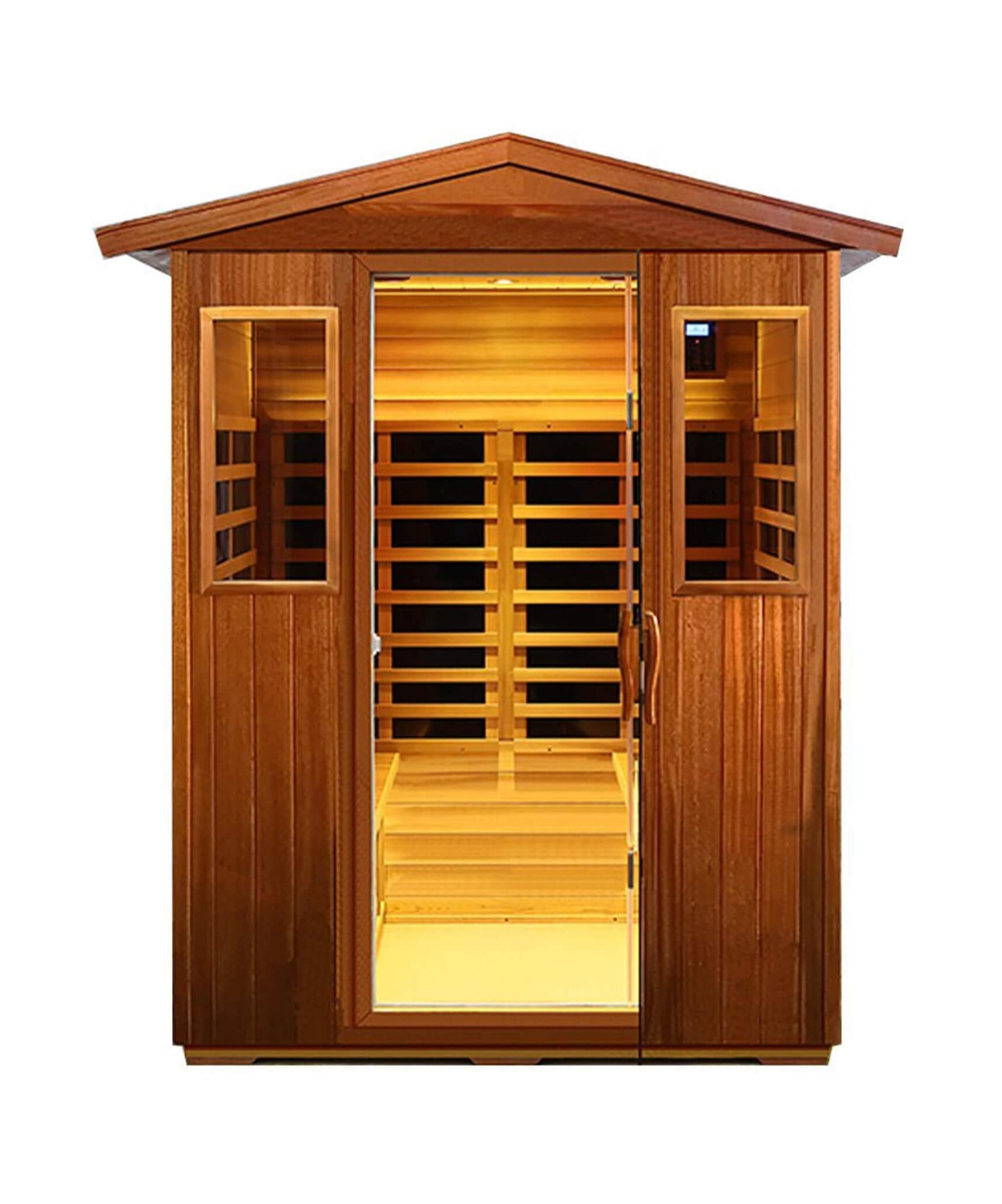 Thermoa Valois Premium 4-Person 2050W Luxury Low EMF Outdoor FAR Infrared Home Sauna With Bluetooth Audio (SAK15372)