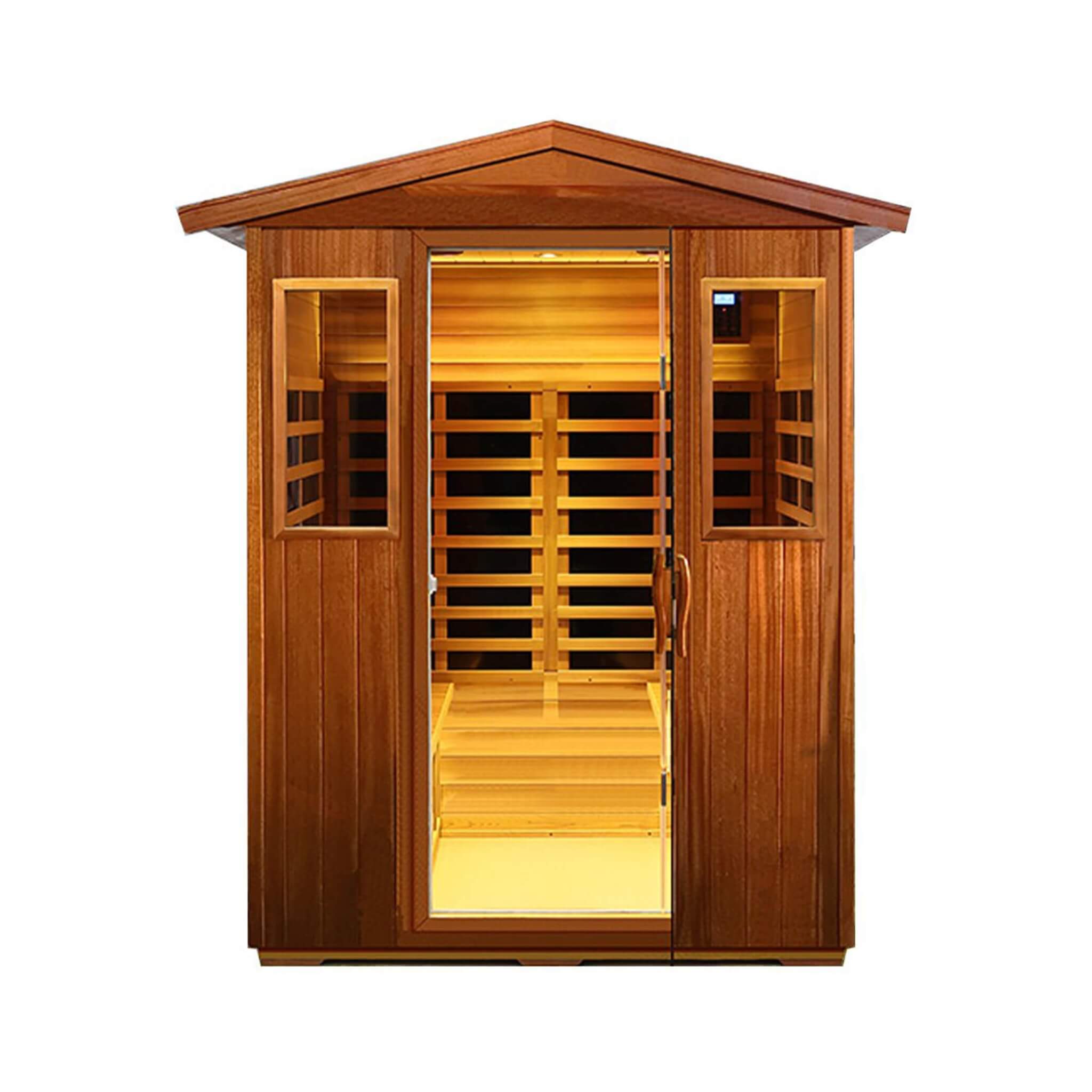 Thermoa Valois Premium 4-Person 2050W Luxury Low EMF Outdoor FAR Infrared Home Sauna With Bluetooth Audio (SAK15372)