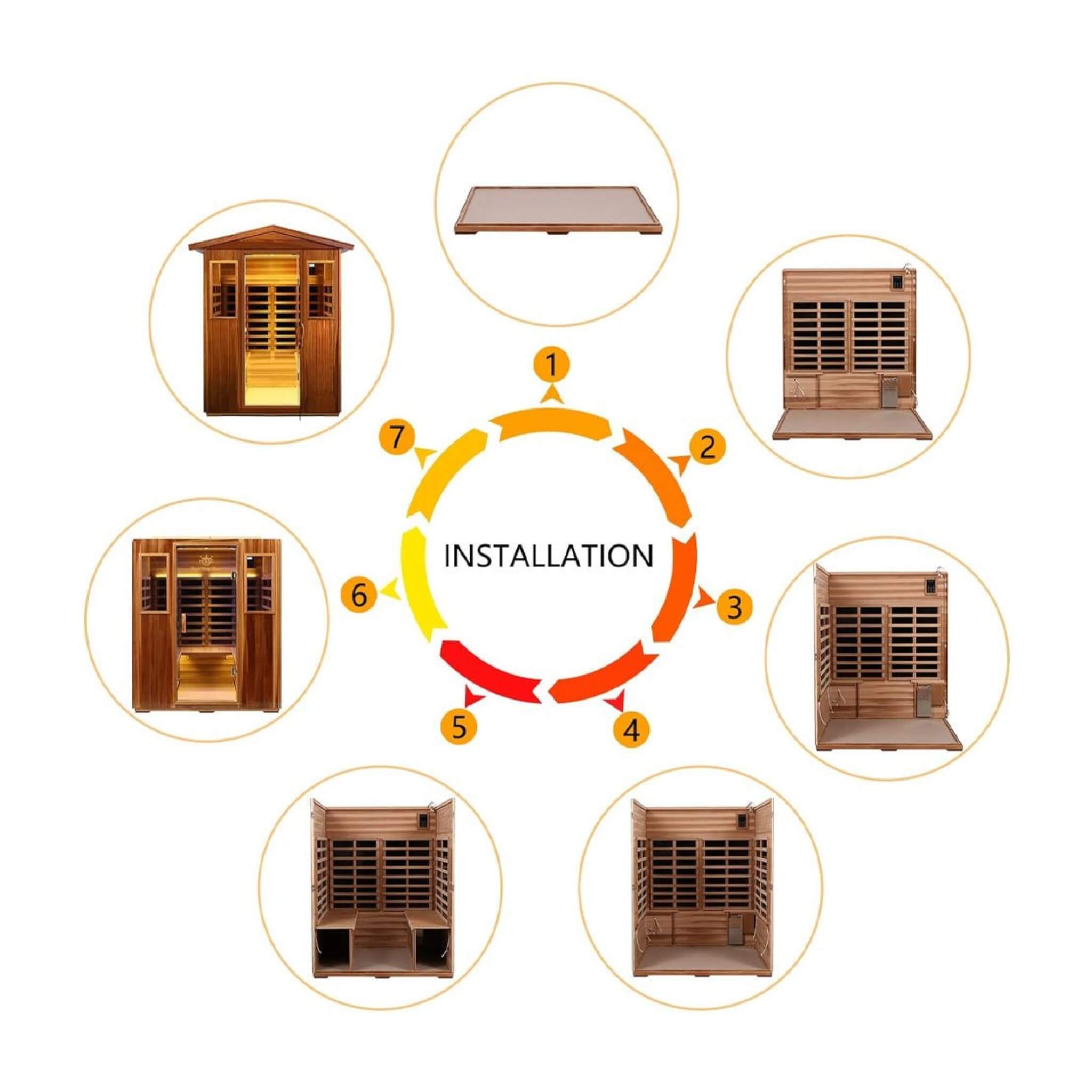 Thermoa Valois Premium 4-Person 2050W Luxury Low EMF Outdoor FAR Infrared Home Sauna With Bluetooth Audio (SAK15372)
