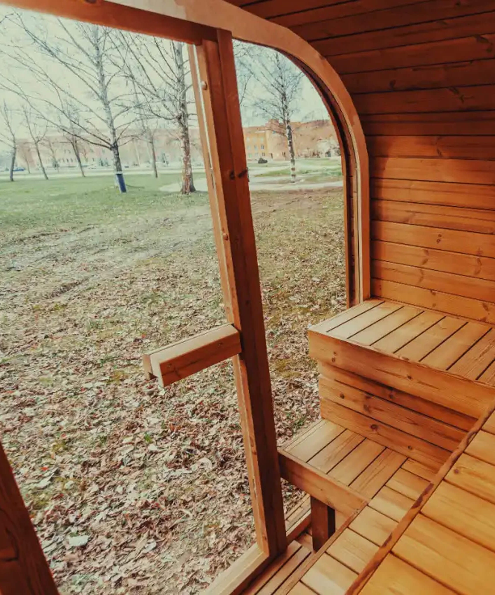 Premium 4-Person Outdoor Scandinavian ThermoWood Cube Sauna Kit With LED Lighting (SAK25470)