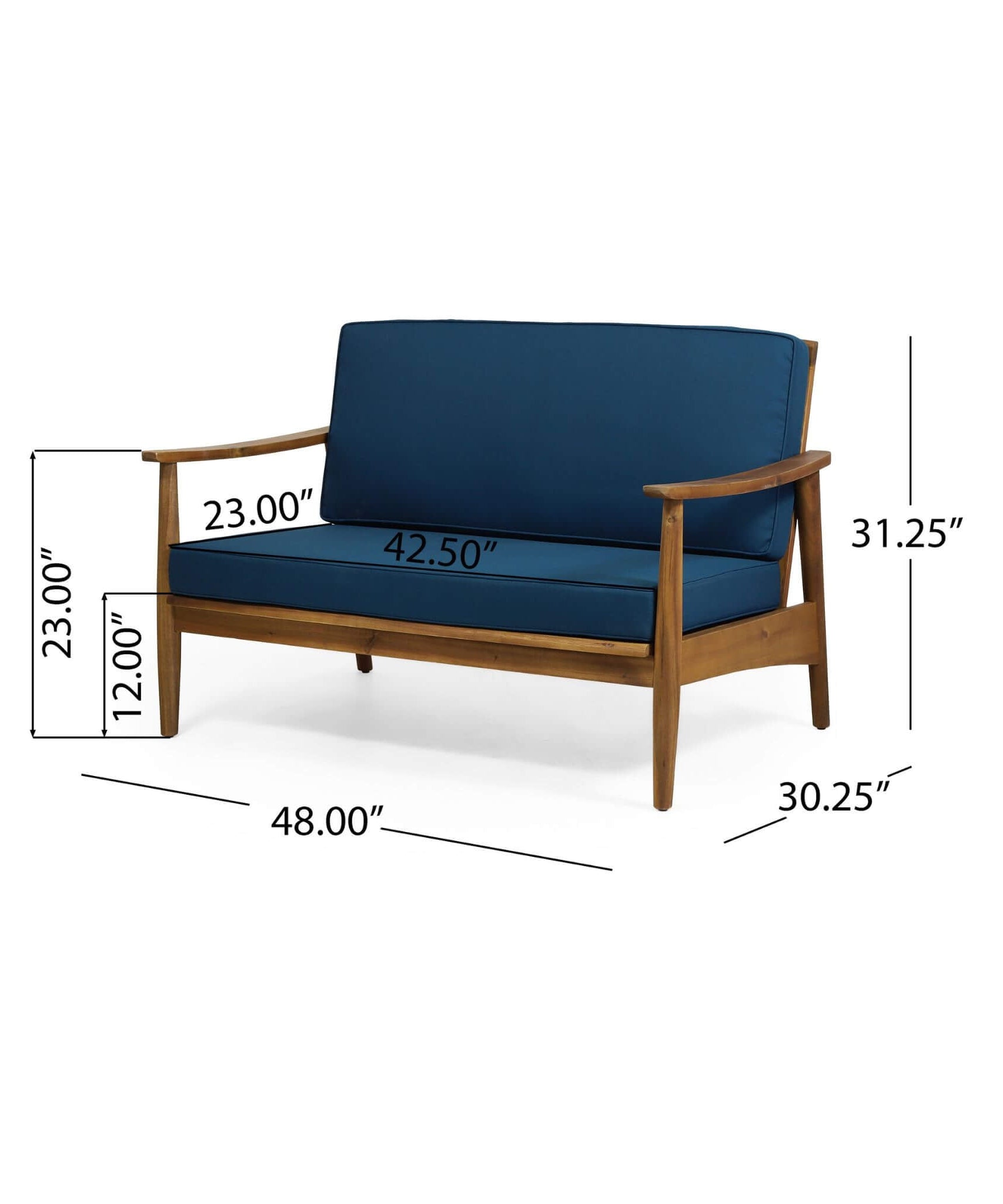 Alora Premium 4-Piece Wooden Outdoor Patio Conversation Seating Set With Cushions (SAK31469)