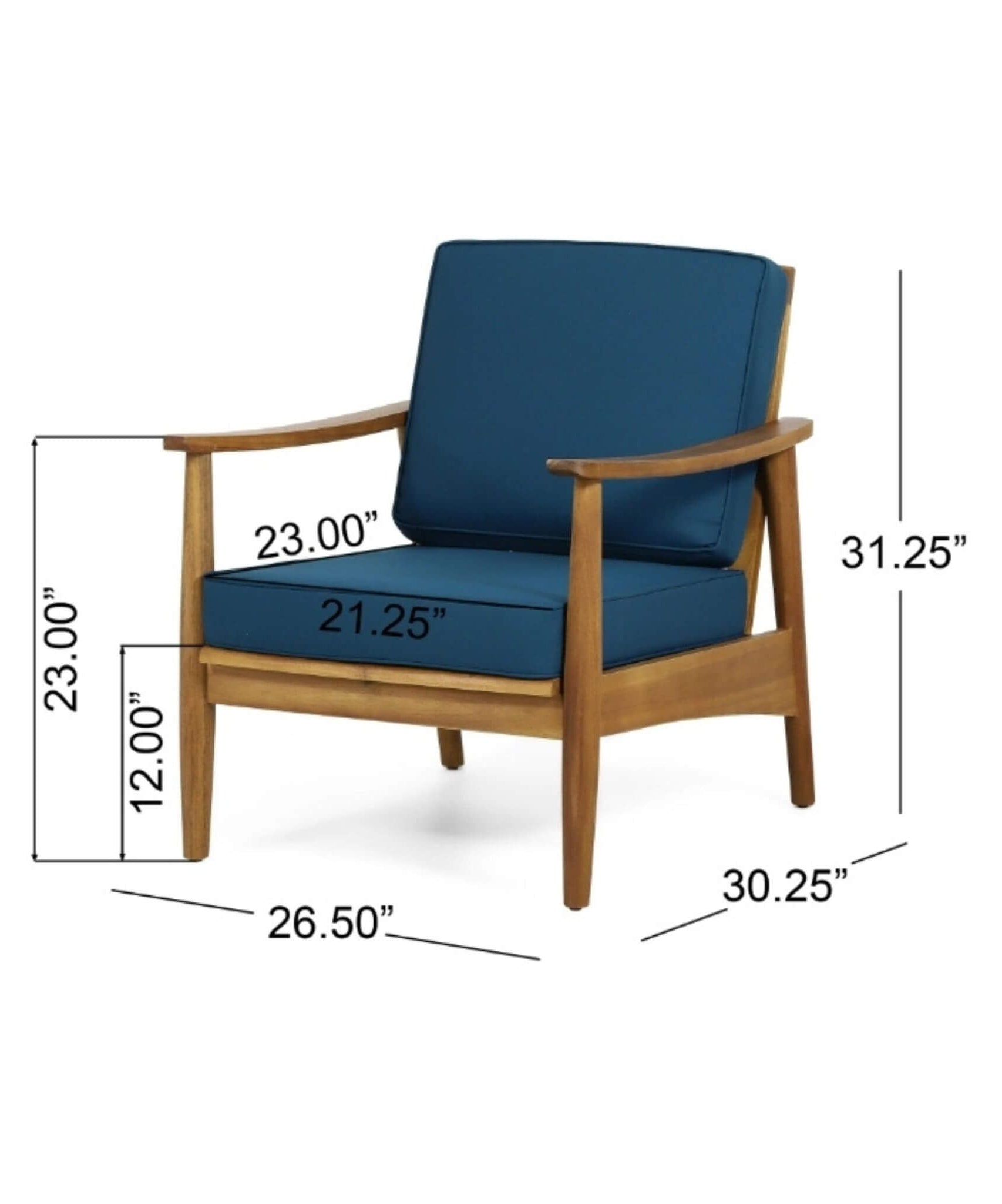 Alora Premium 4-Piece Wooden Outdoor Patio Conversation Seating Set With Cushions (SAK31469)