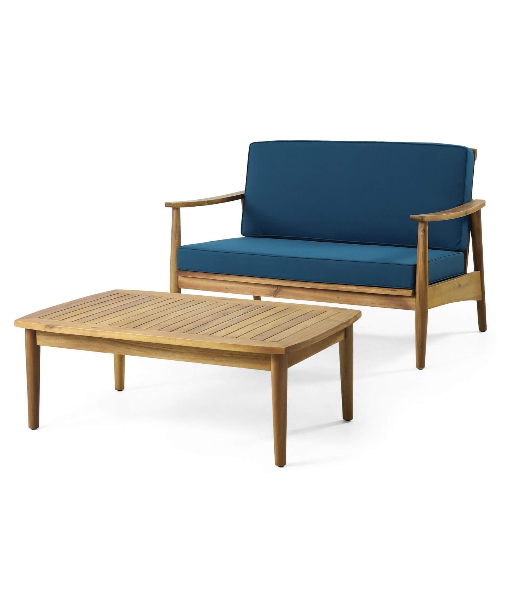 Alora Premium 4-Piece Wooden Outdoor Patio Conversation Seating Set With Cushions (SAK31469)