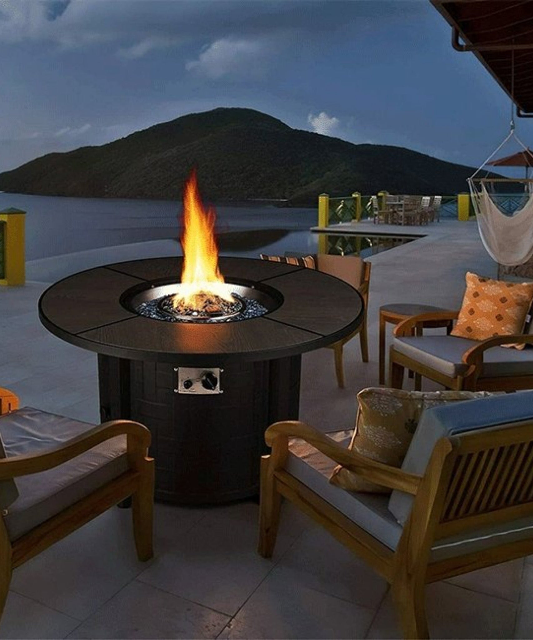 Alora Premium 42-Inch Outdoor 50K BTU Propane Patio Gas Fire Pit Coffee Table W/ Cover (SAK95331)