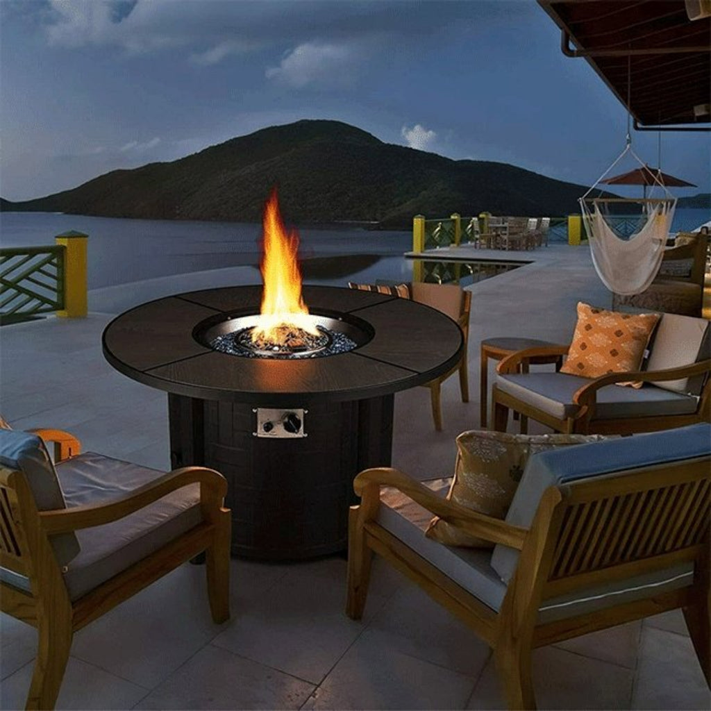 Alora Premium 42-Inch Outdoor 50K BTU Propane Patio Gas Fire Pit Coffee Table W/ Cover (SAK95331)
