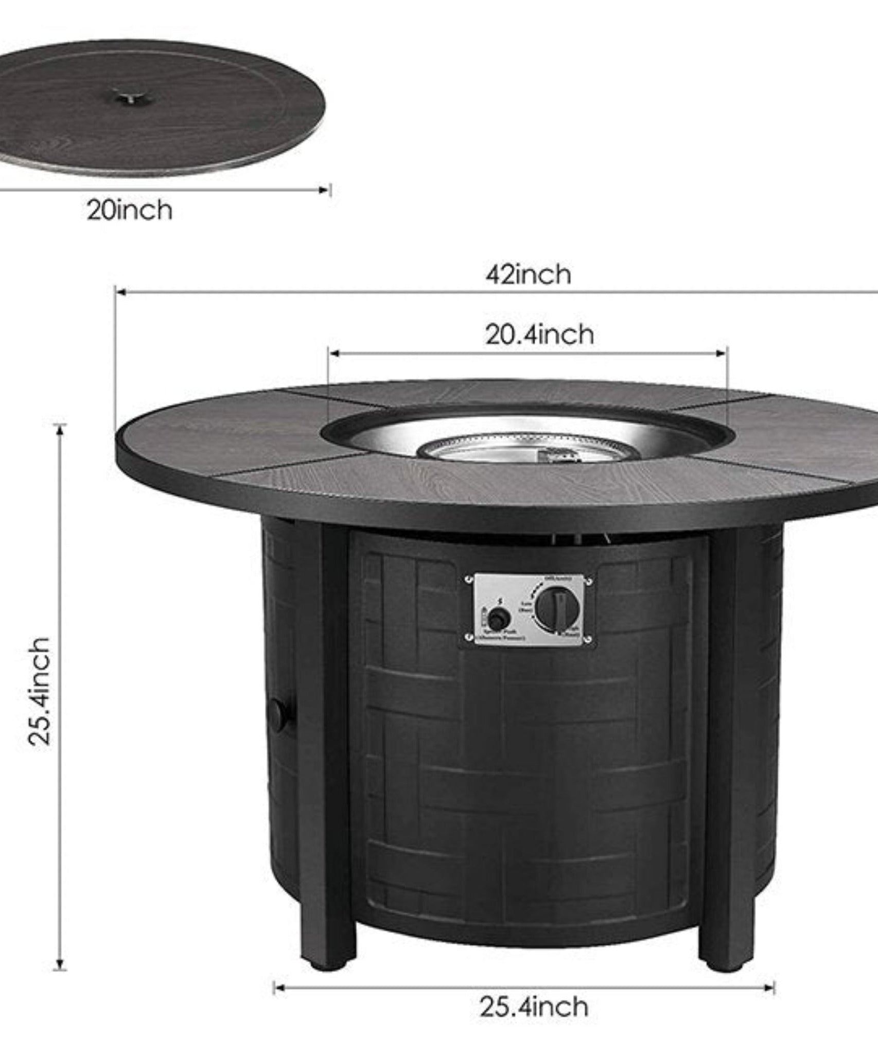 Alora Premium 42-Inch Outdoor 50K BTU Propane Patio Gas Fire Pit Coffee Table W/ Cover (SAK95331)