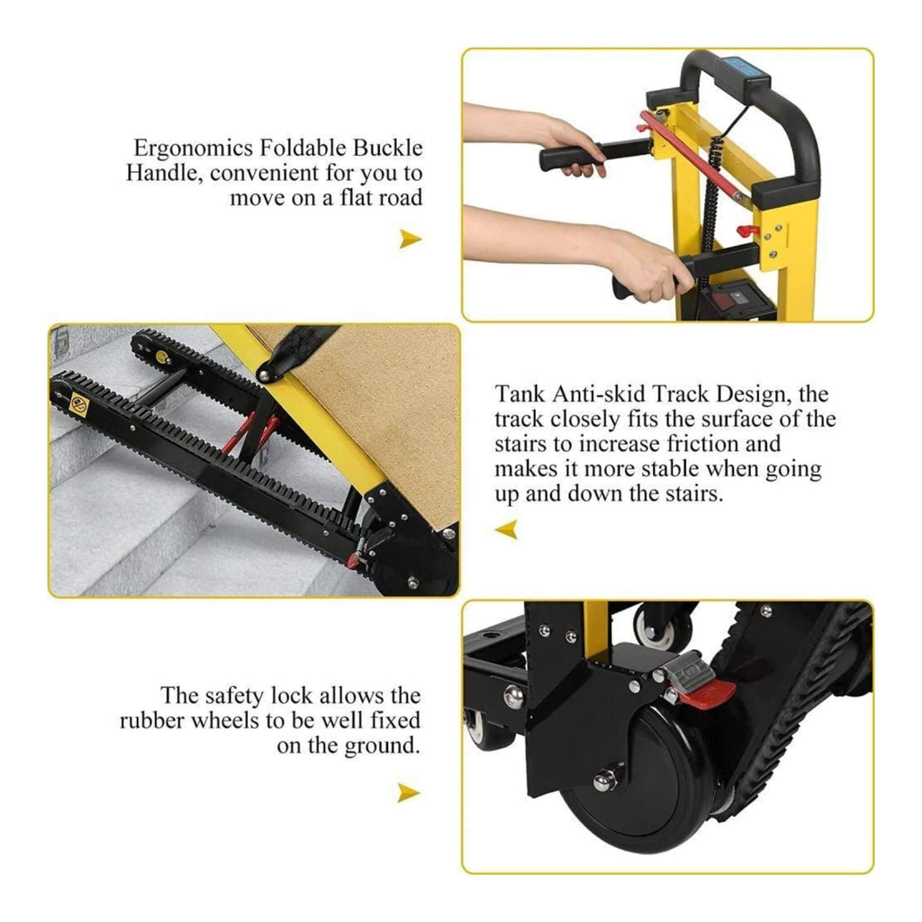 Premium 440LBS Electric Stair Climbing Dolly Hand Truck Folding Cart With Wheels (SAK31825)