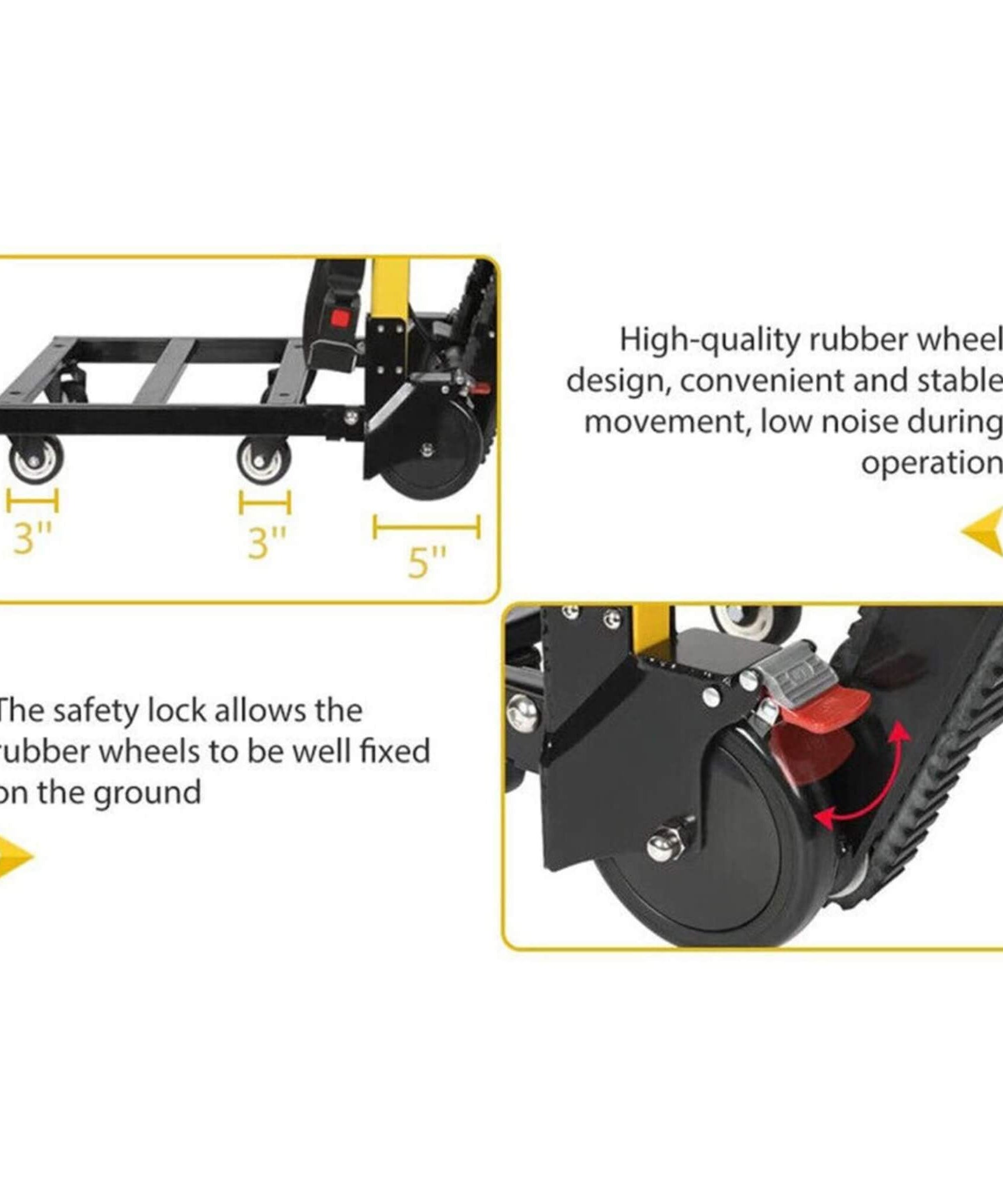 Premium 440LBS Electric Stair Climbing Dolly Hand Truck Folding Cart With Wheels (SAK31825)