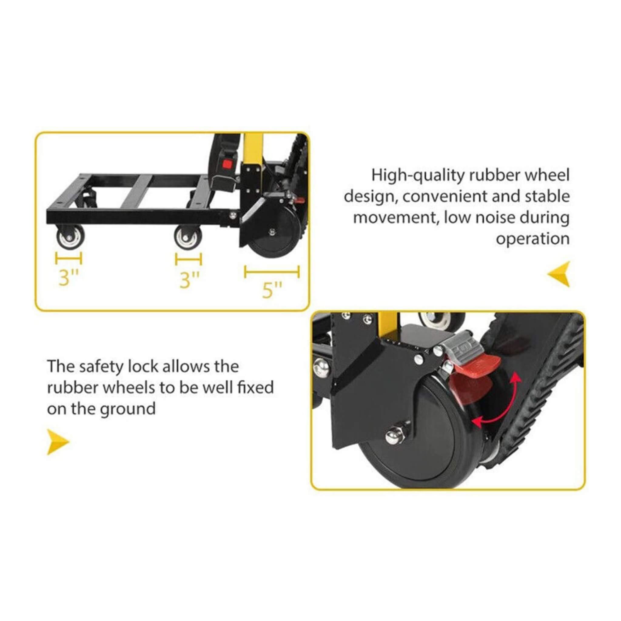Premium 440LBS Electric Stair Climbing Dolly Hand Truck Folding Cart With Wheels (SAK31825)