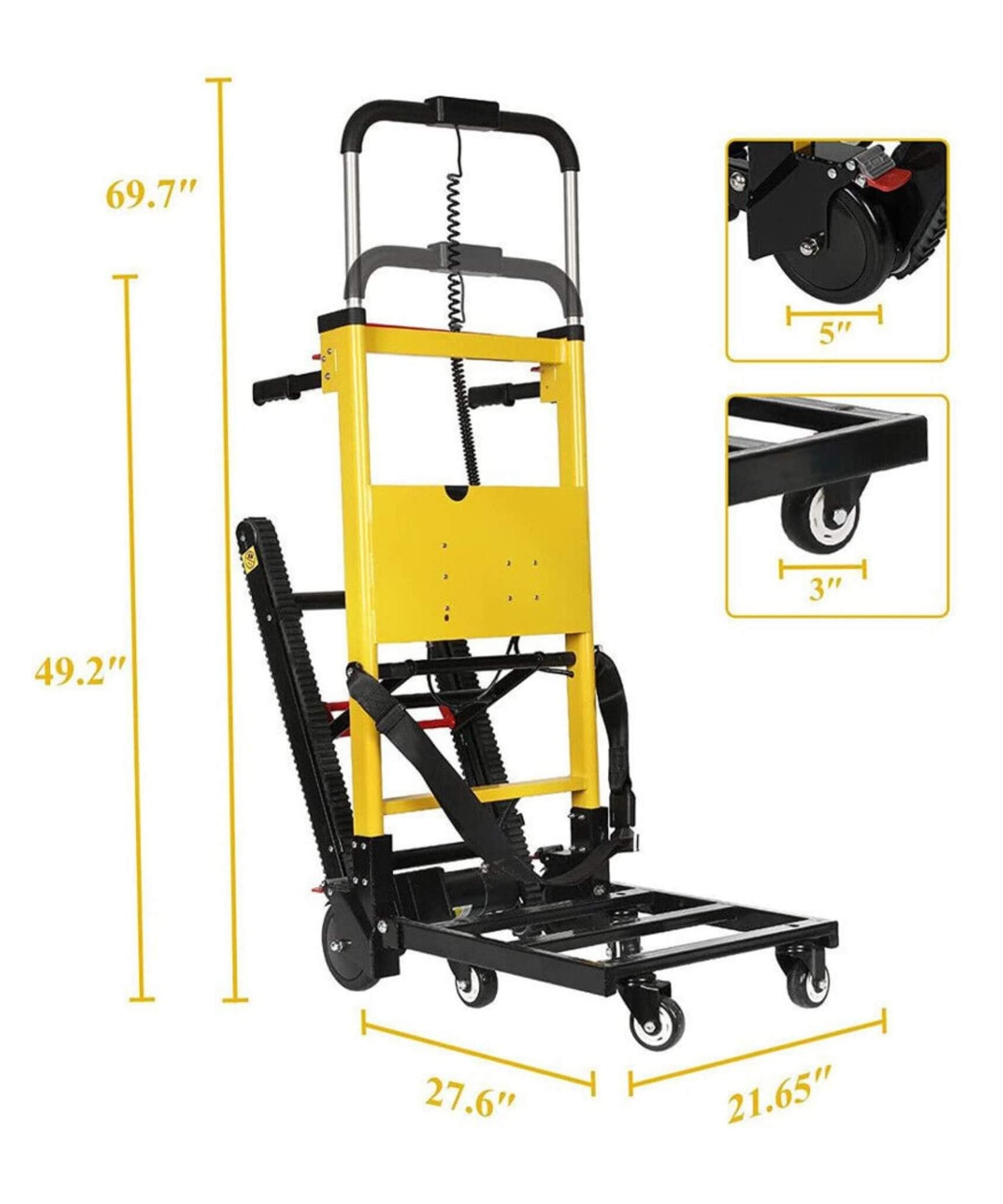 Premium 440LBS Electric Stair Climbing Dolly Hand Truck Folding Cart With Wheels (SAK31825)