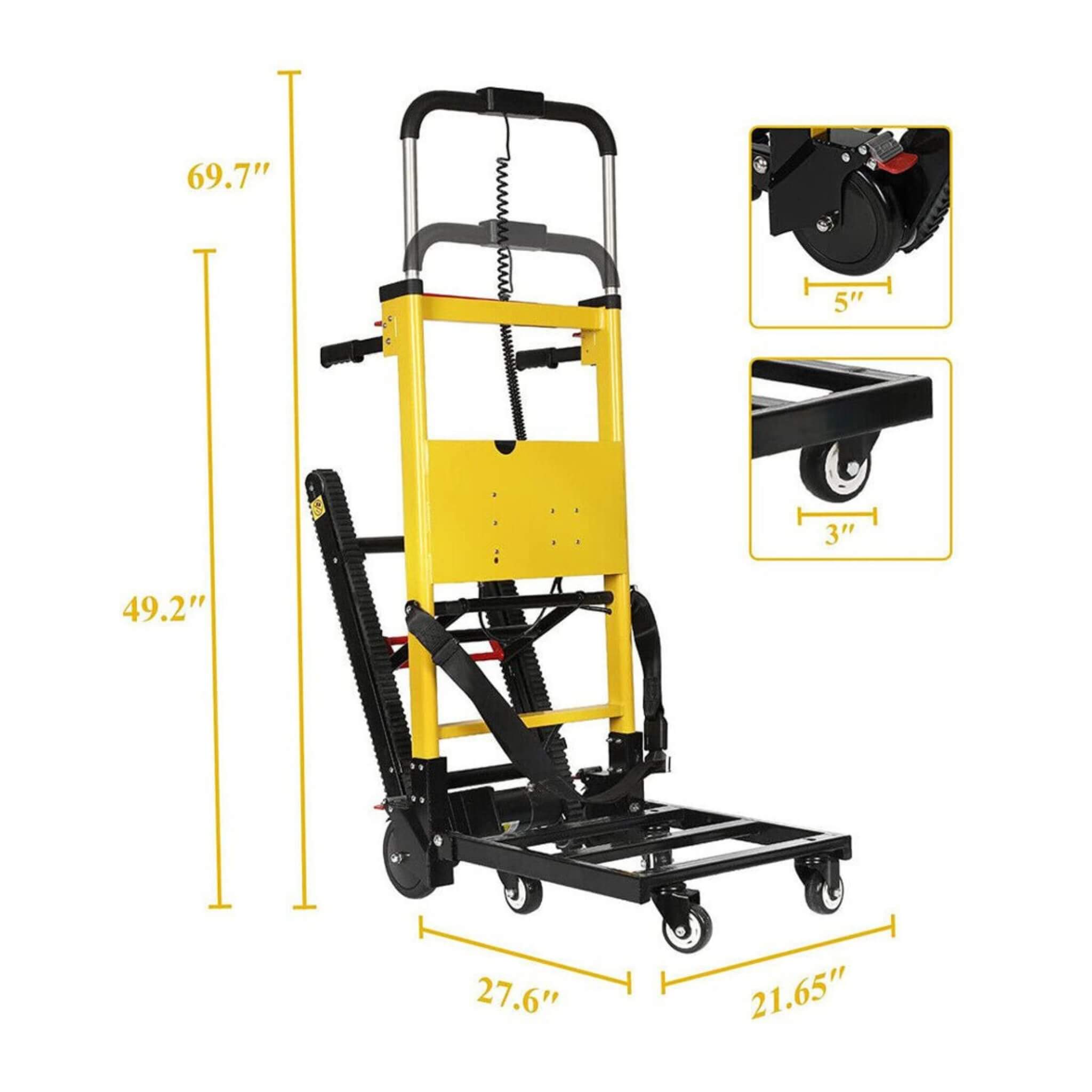 Premium 440LBS Electric Stair Climbing Dolly Hand Truck Folding Cart With Wheels (SAK31825)